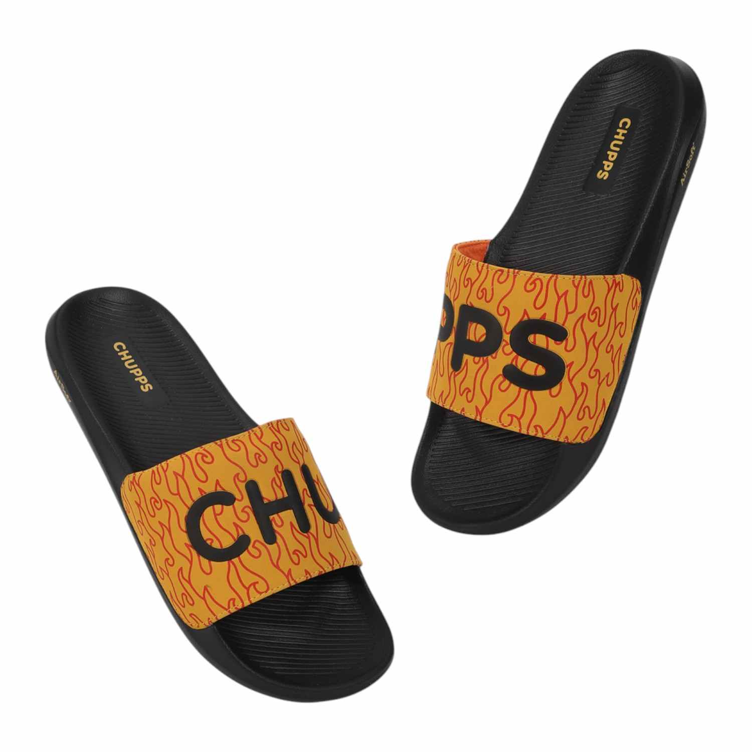 Mens FLAME YELLOW Casual Slider