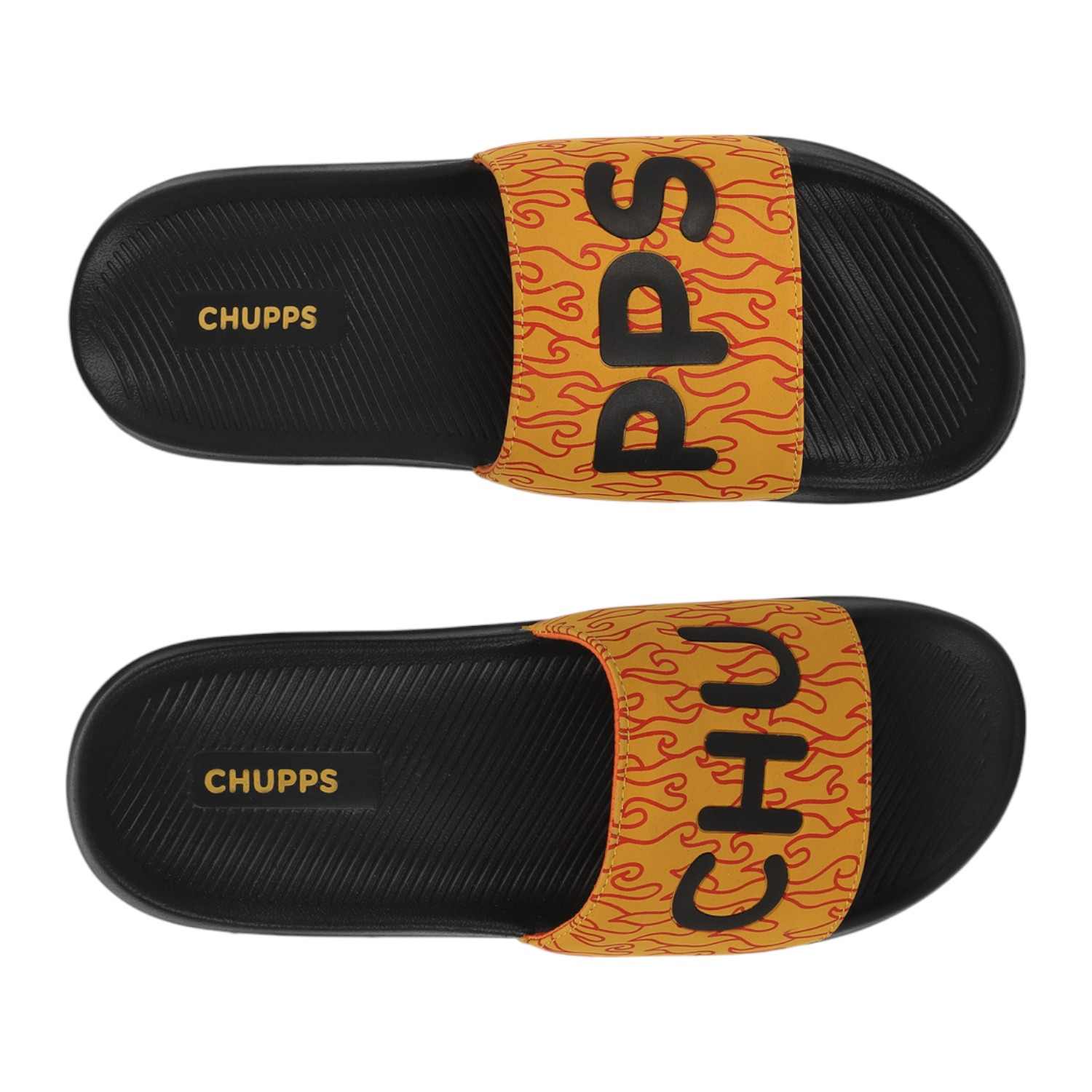 Mens FLAME YELLOW Casual Slider