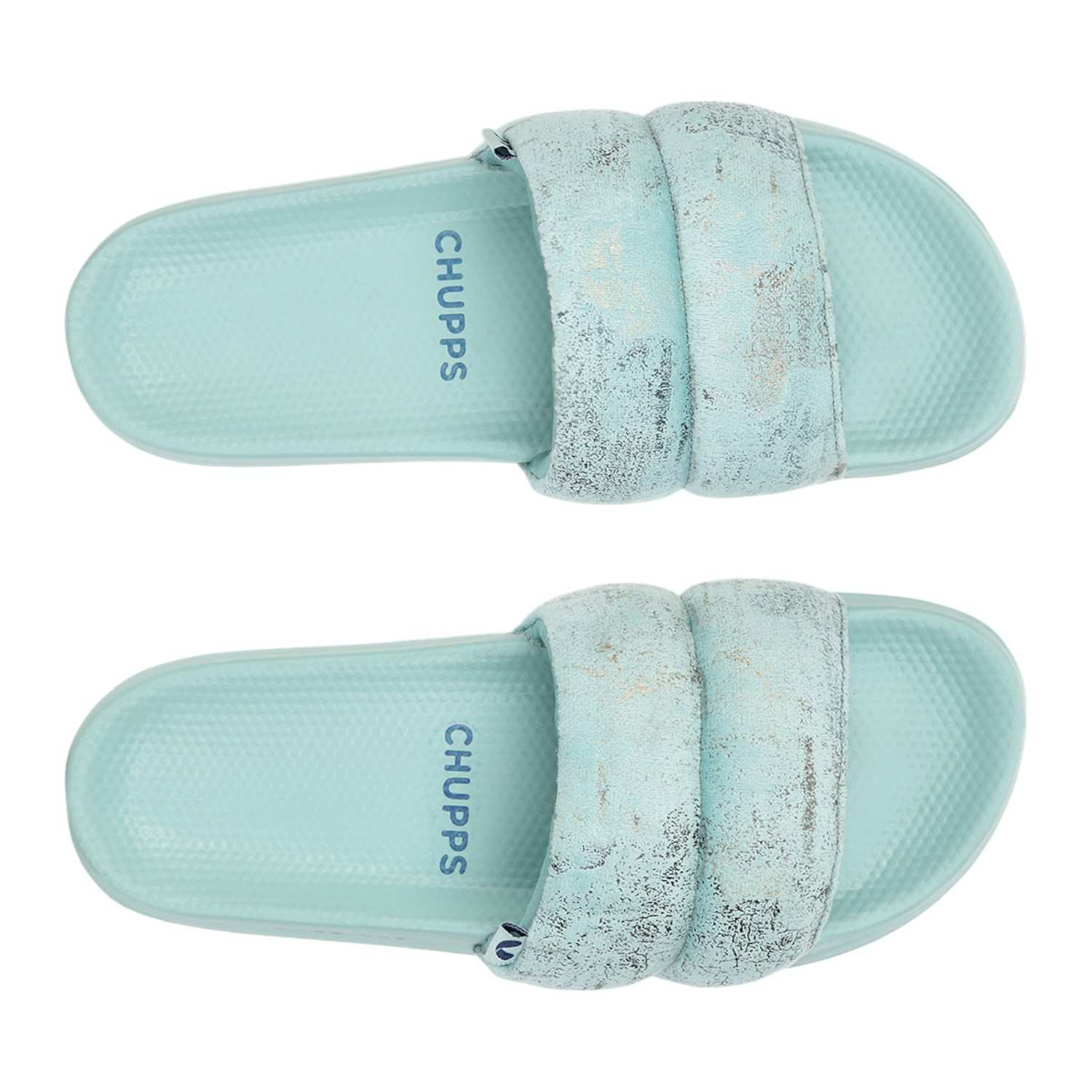 Womens Puff Sky Blue Casual Slider