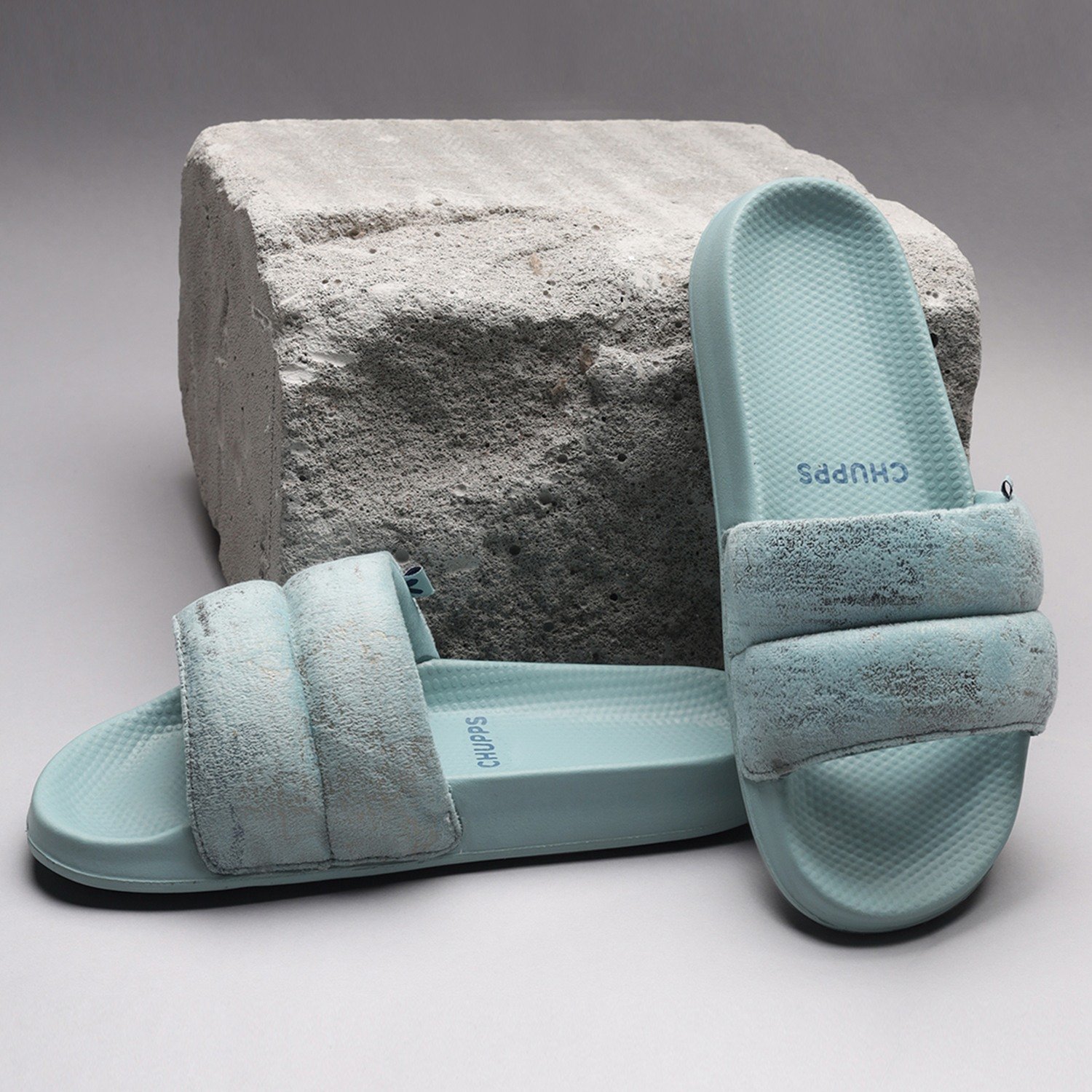 Womens Puff Sky Blue Casual Slider