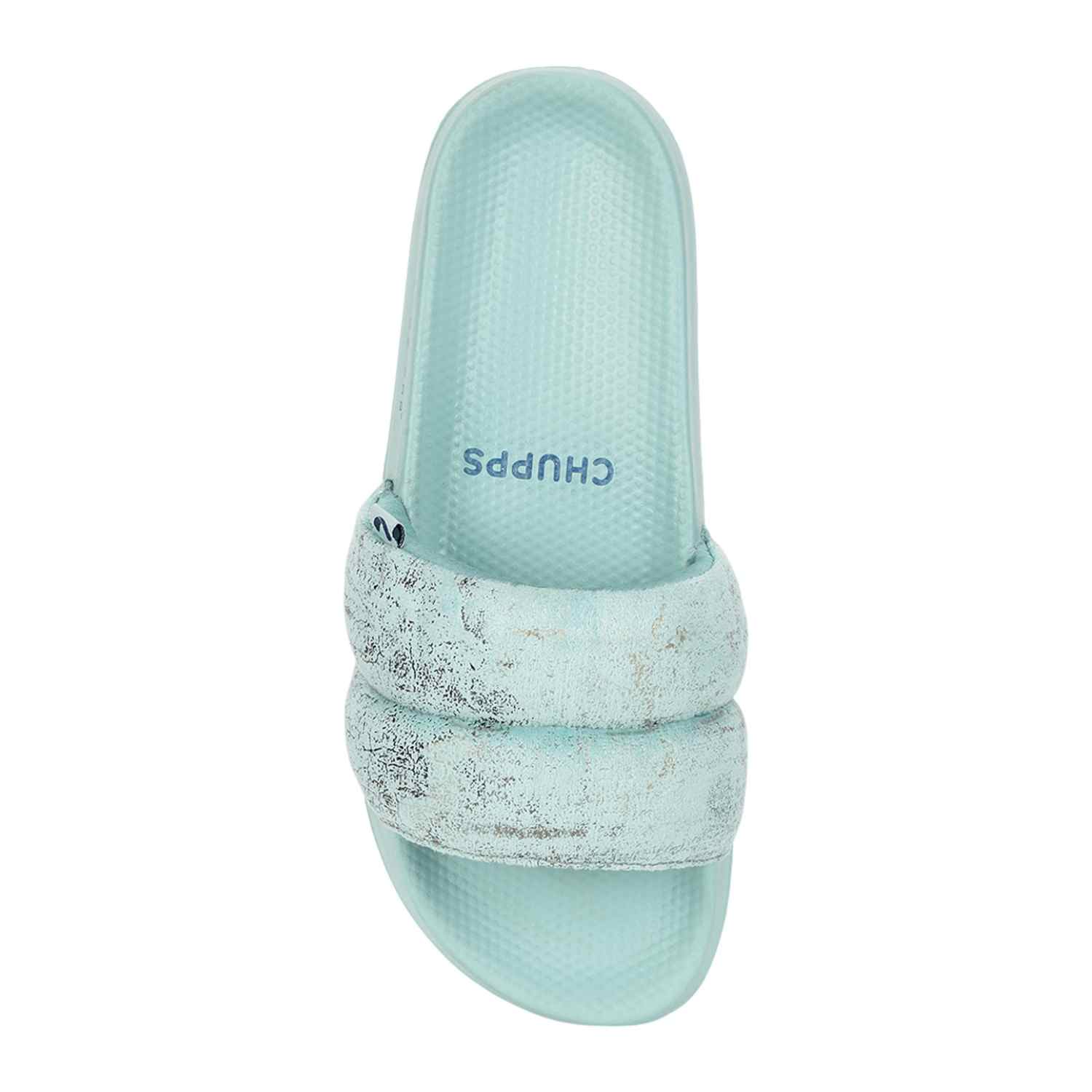 Womens Puff Sky Blue Casual Slider