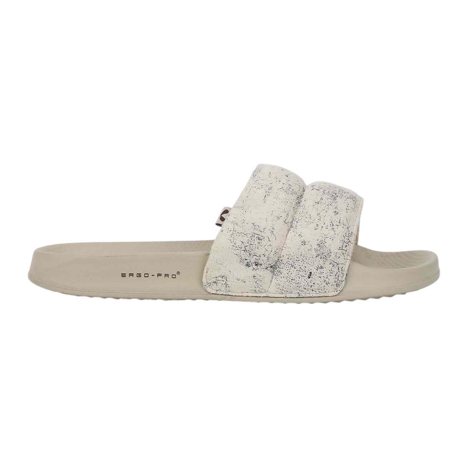Womens Puff Beige Casual Slider