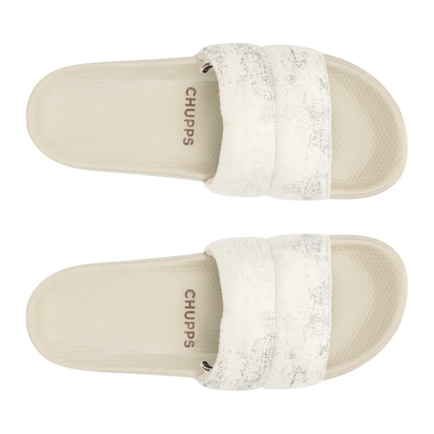 Womens Puff Beige Casual Slider
