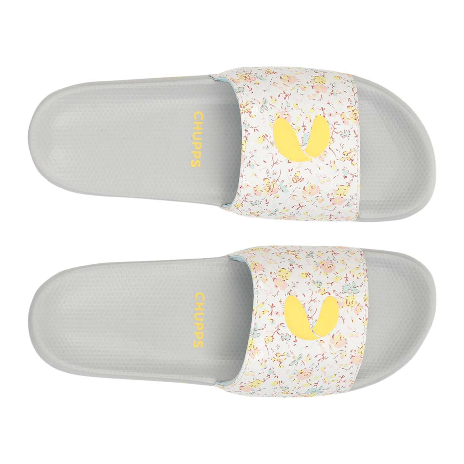 Womens GRACE WHITE YELLOW Casual Slider