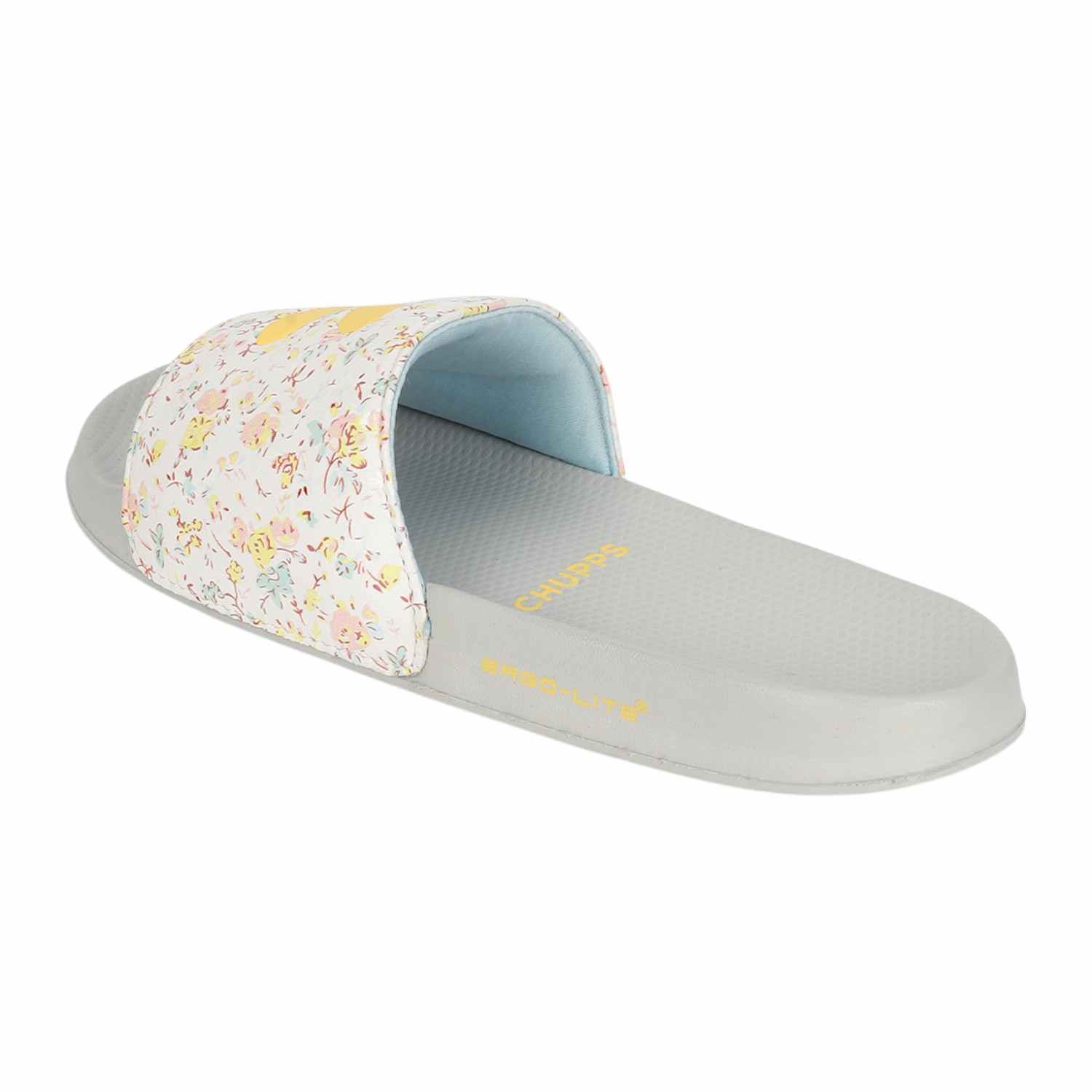 Womens GRACE WHITE YELLOW Casual Slider