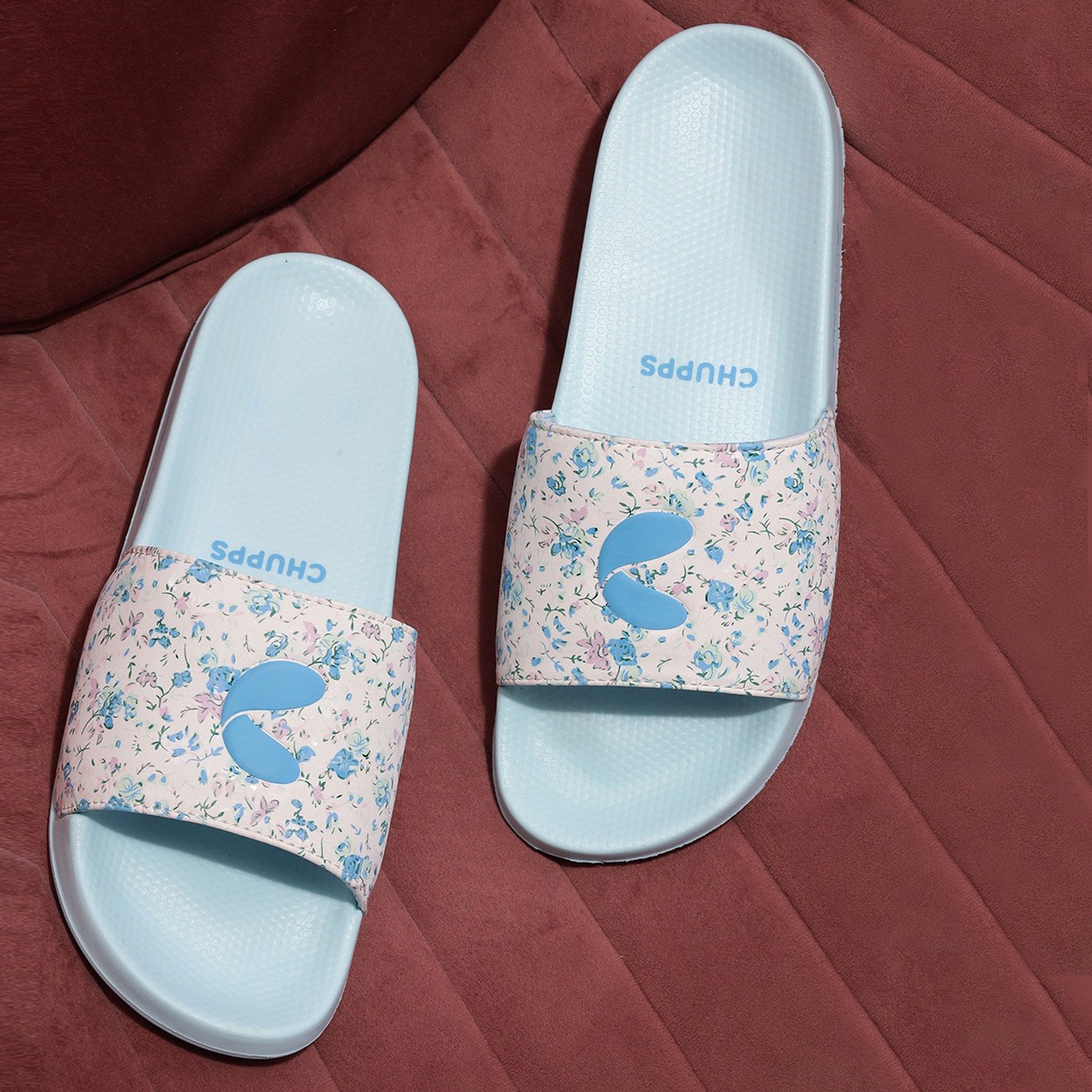 Womens GRACE WHITE BLUE Casual Slider