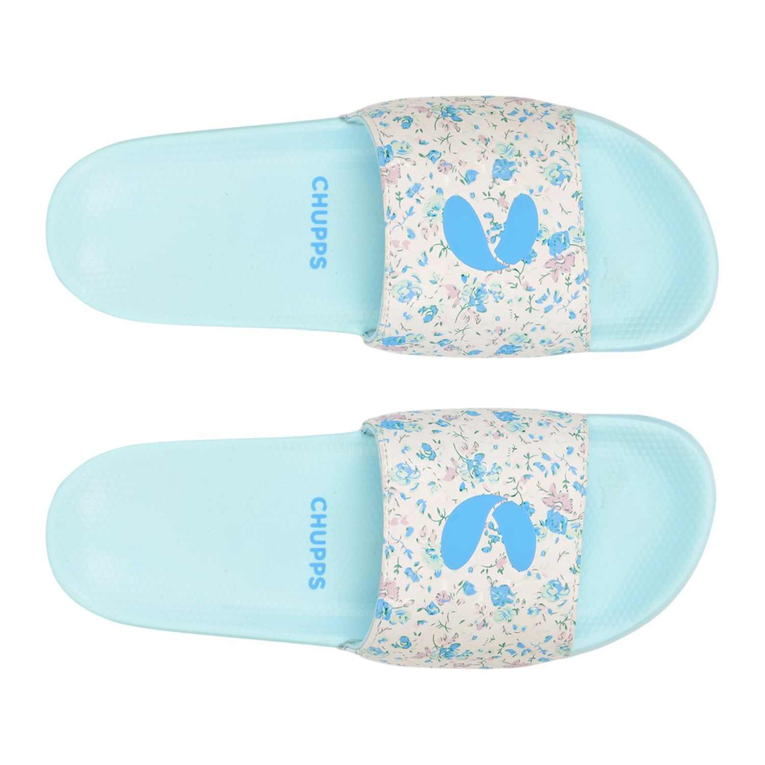 Womens GRACE WHITE BLUE Casual Slider