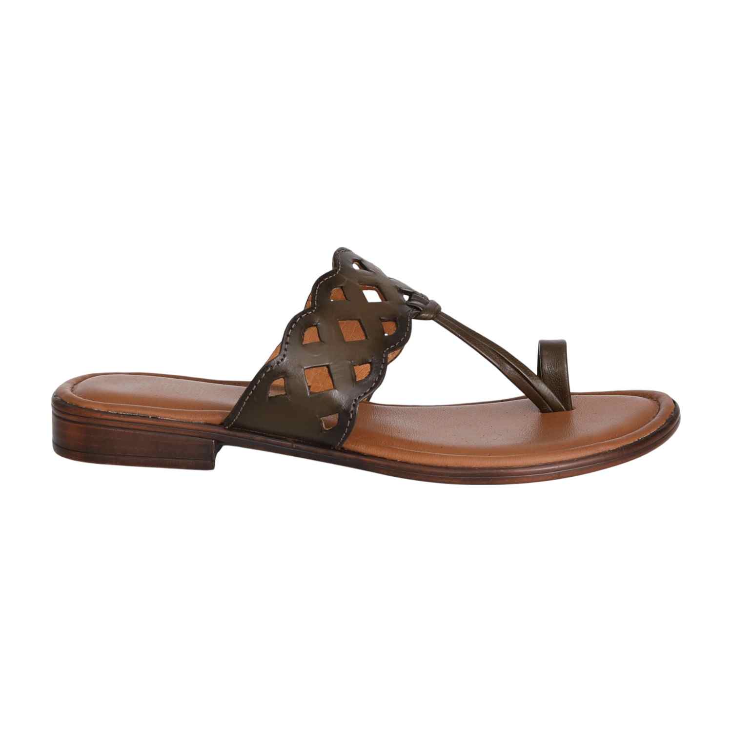 Women's Burnished Brown Toe-Ring Sandal