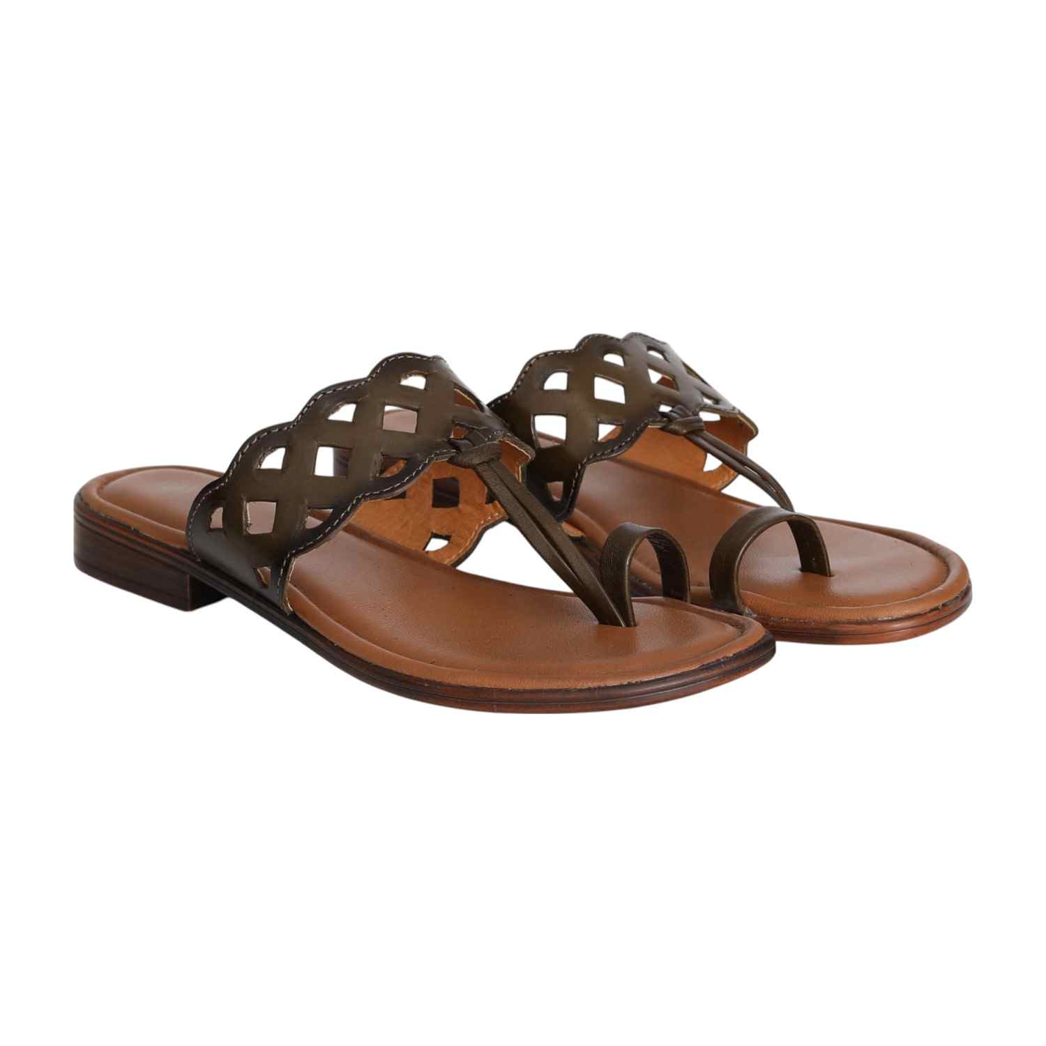 Women's Burnished Brown Toe-Ring Sandal
