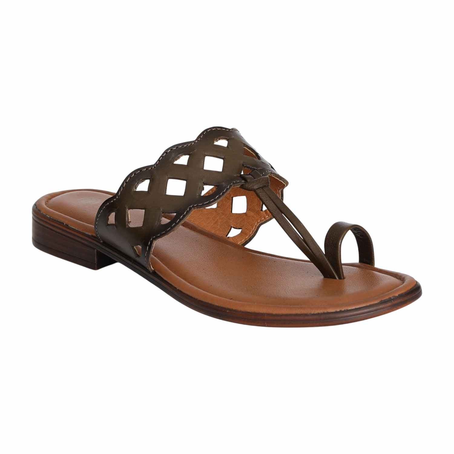 Women's Burnished Brown Toe-Ring Sandal