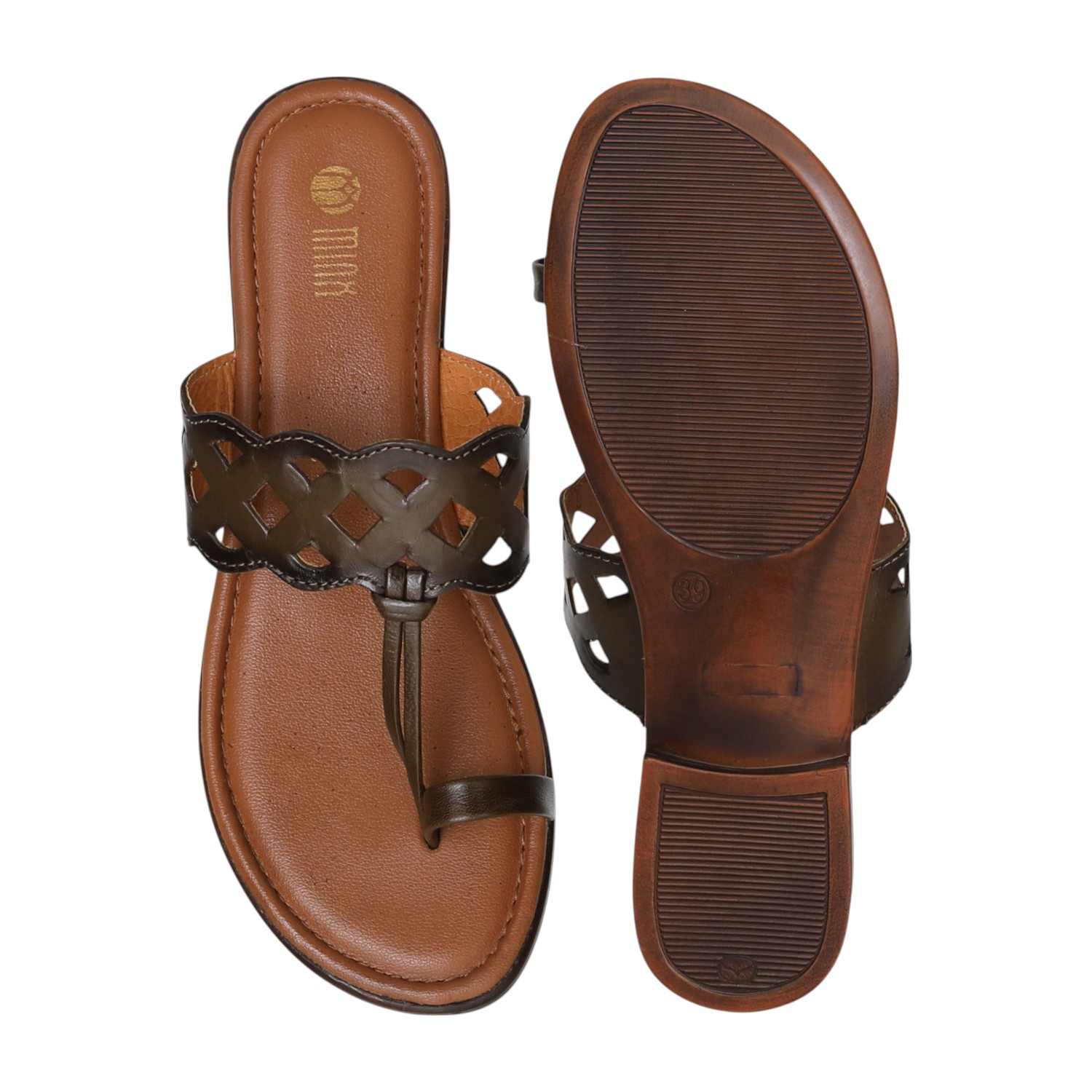 Women's Burnished Brown Toe-Ring Sandal