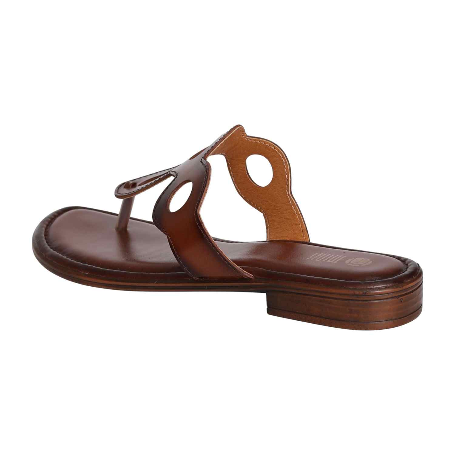 Women Brown Slip-On Flats with Cut-Out Design