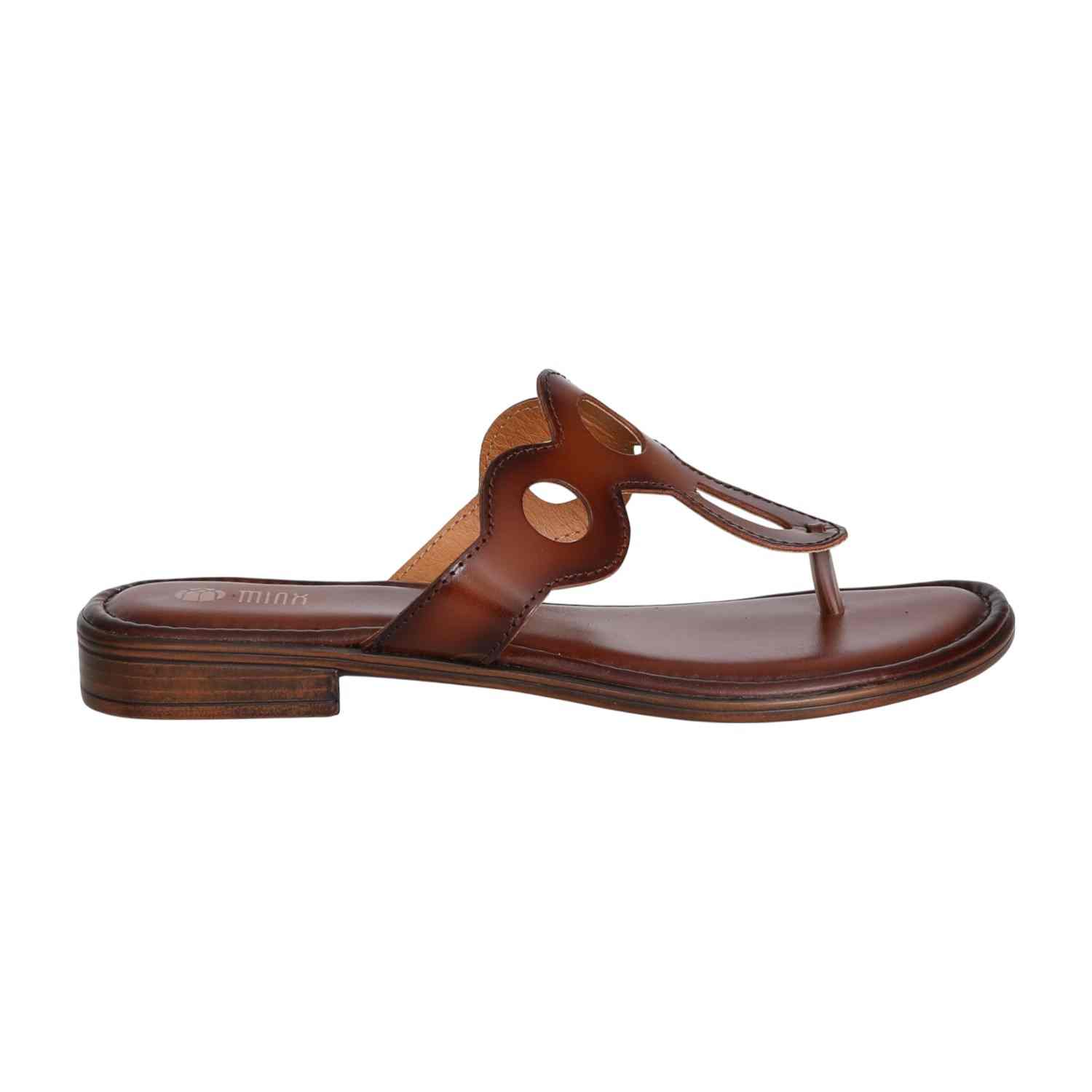 Women Brown Slip-On Flats with Cut-Out Design