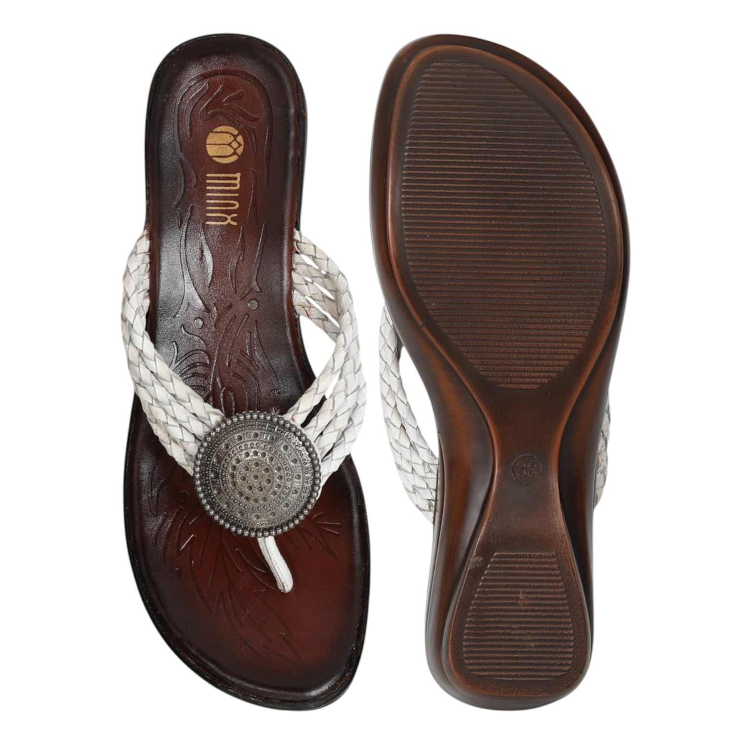 Women's White Crest Thongs