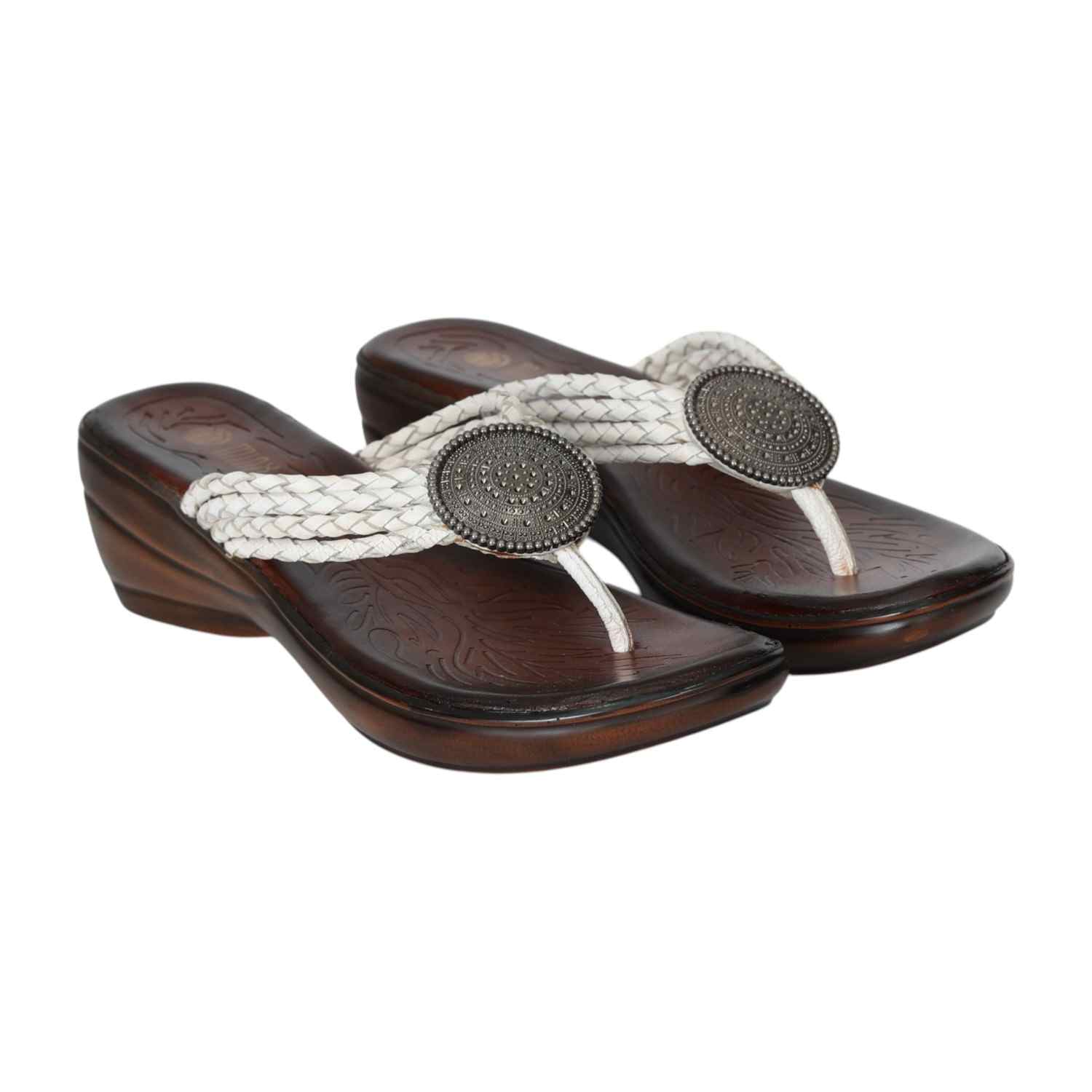Women's White Crest Thongs