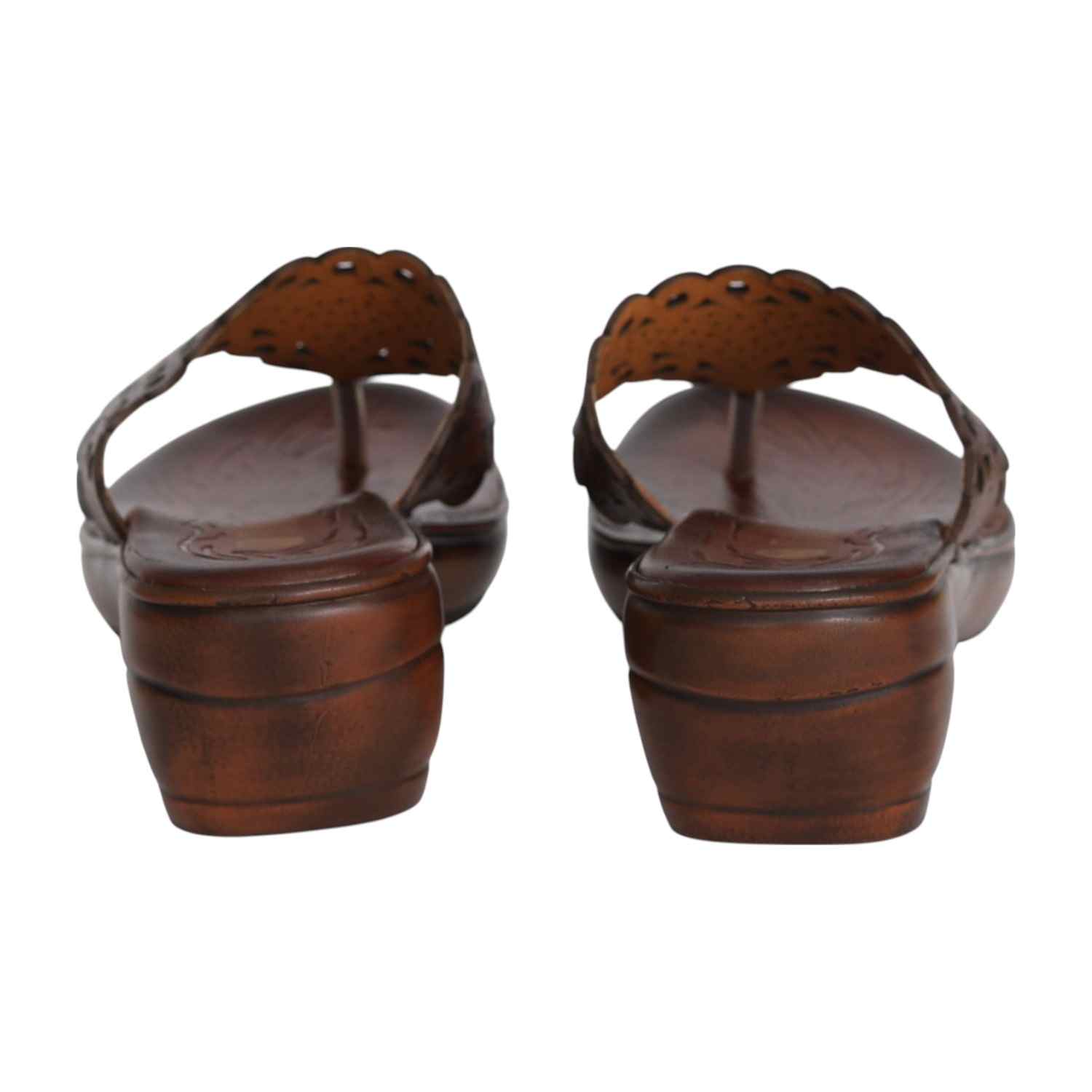 Women's Copper Rust Blossom Wedge  Sandal