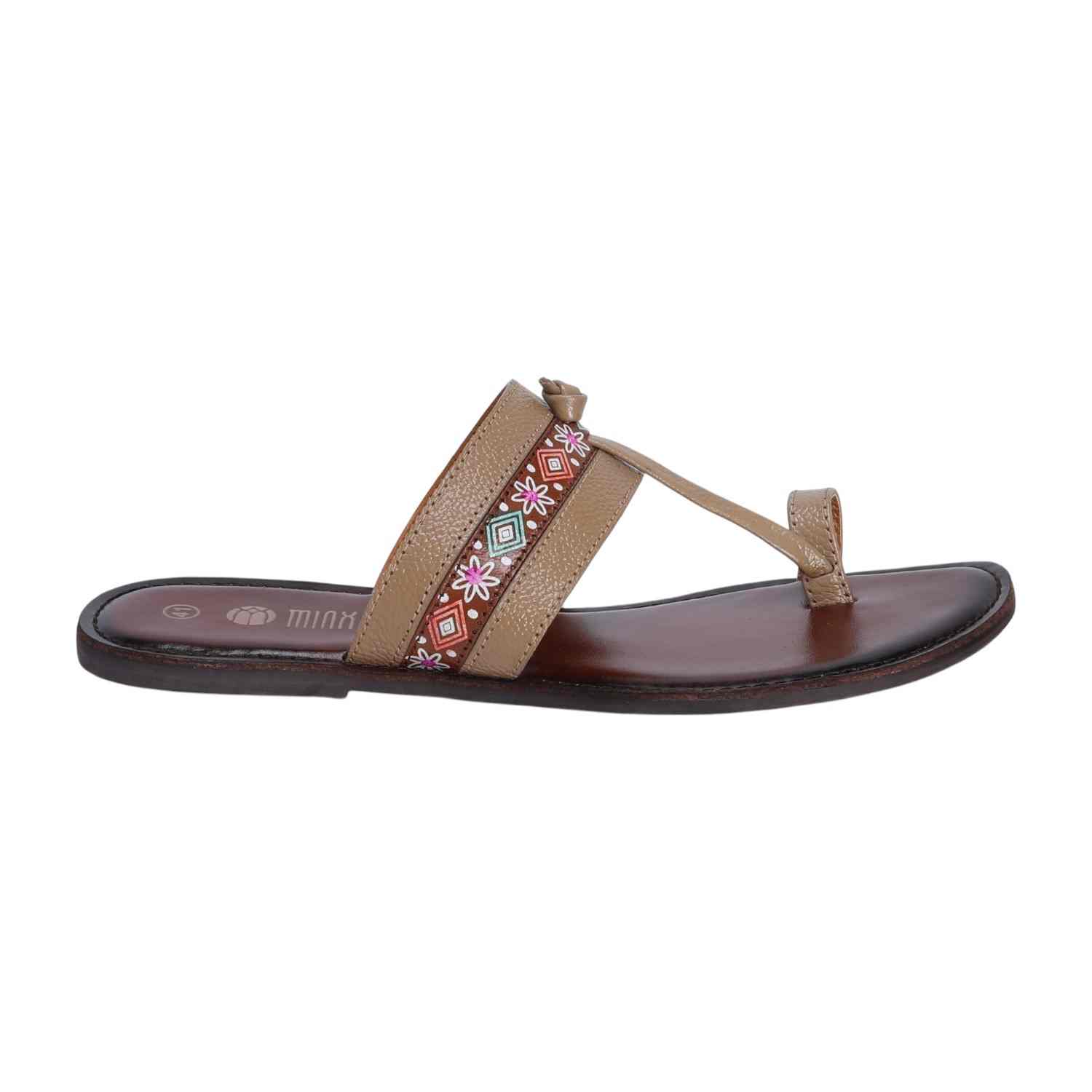 Beige Coloured Kolhapuris for Women