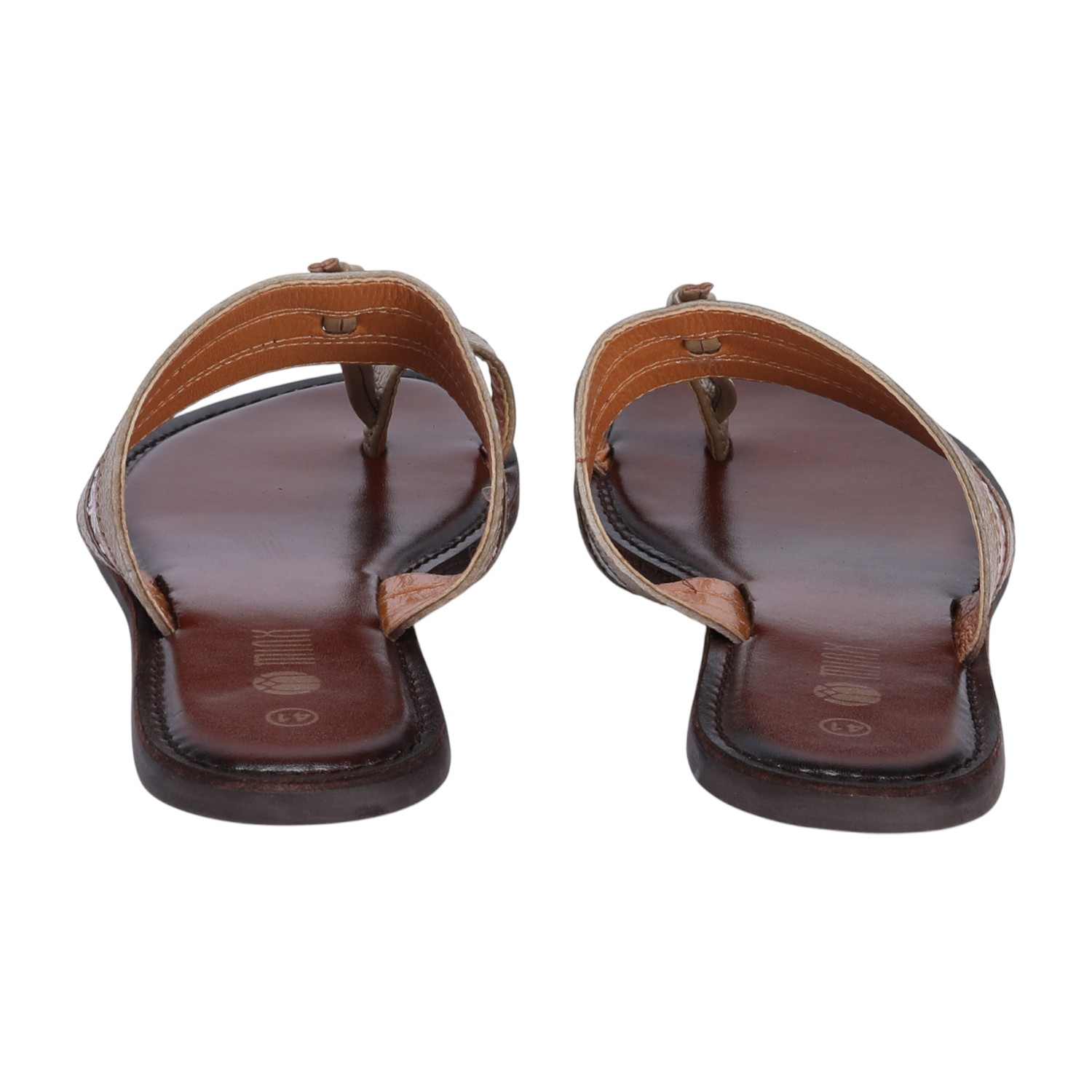 Beige Coloured Kolhapuris for Women