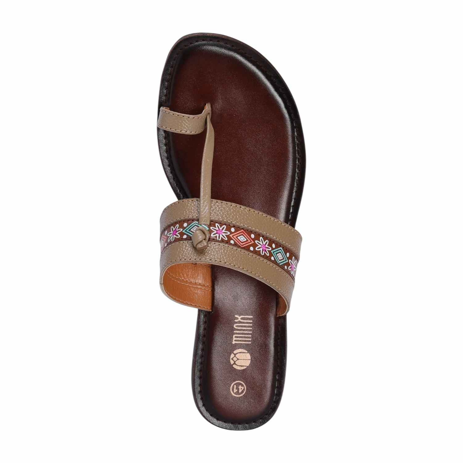 Beige Coloured Kolhapuris for Women