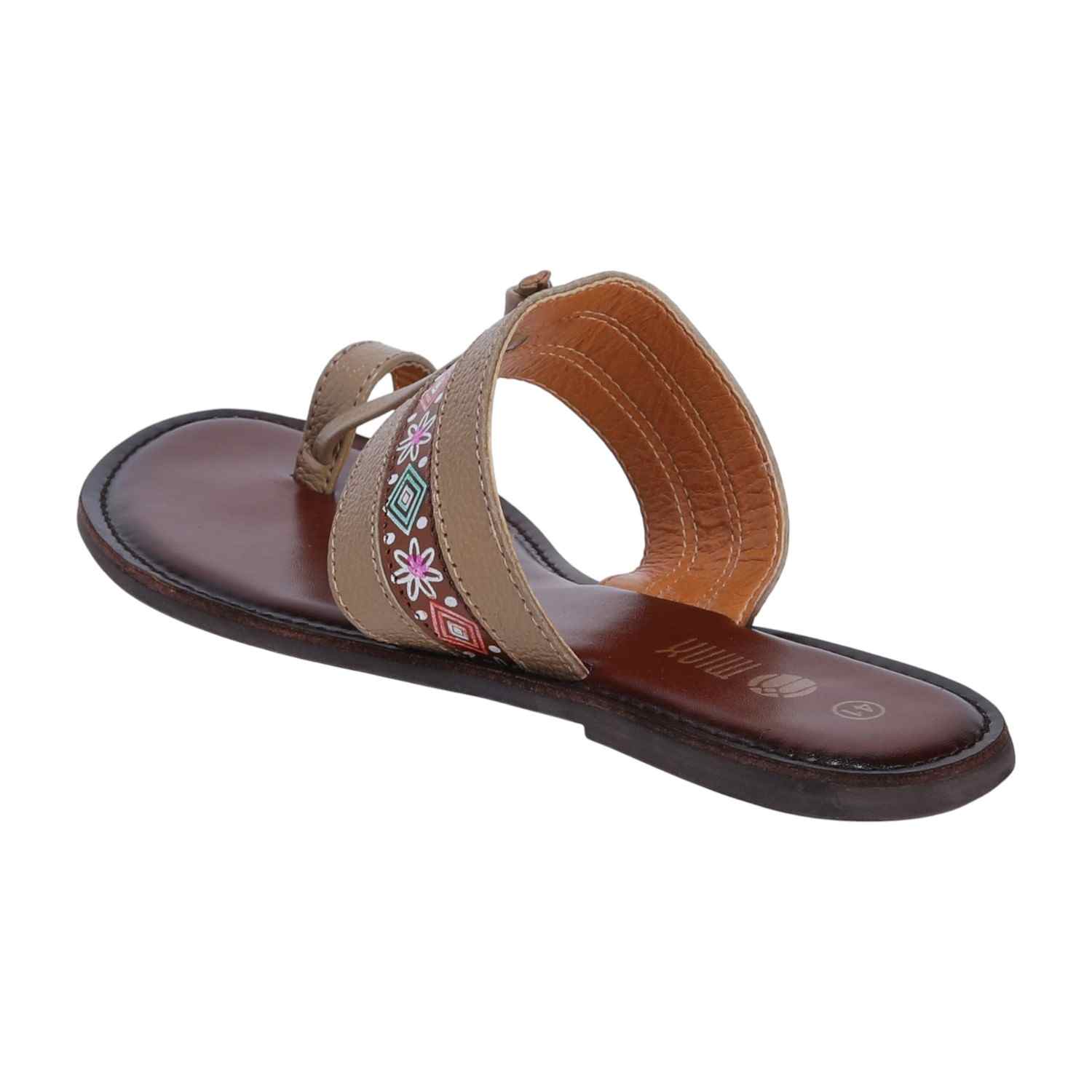 Beige Coloured Kolhapuris for Women