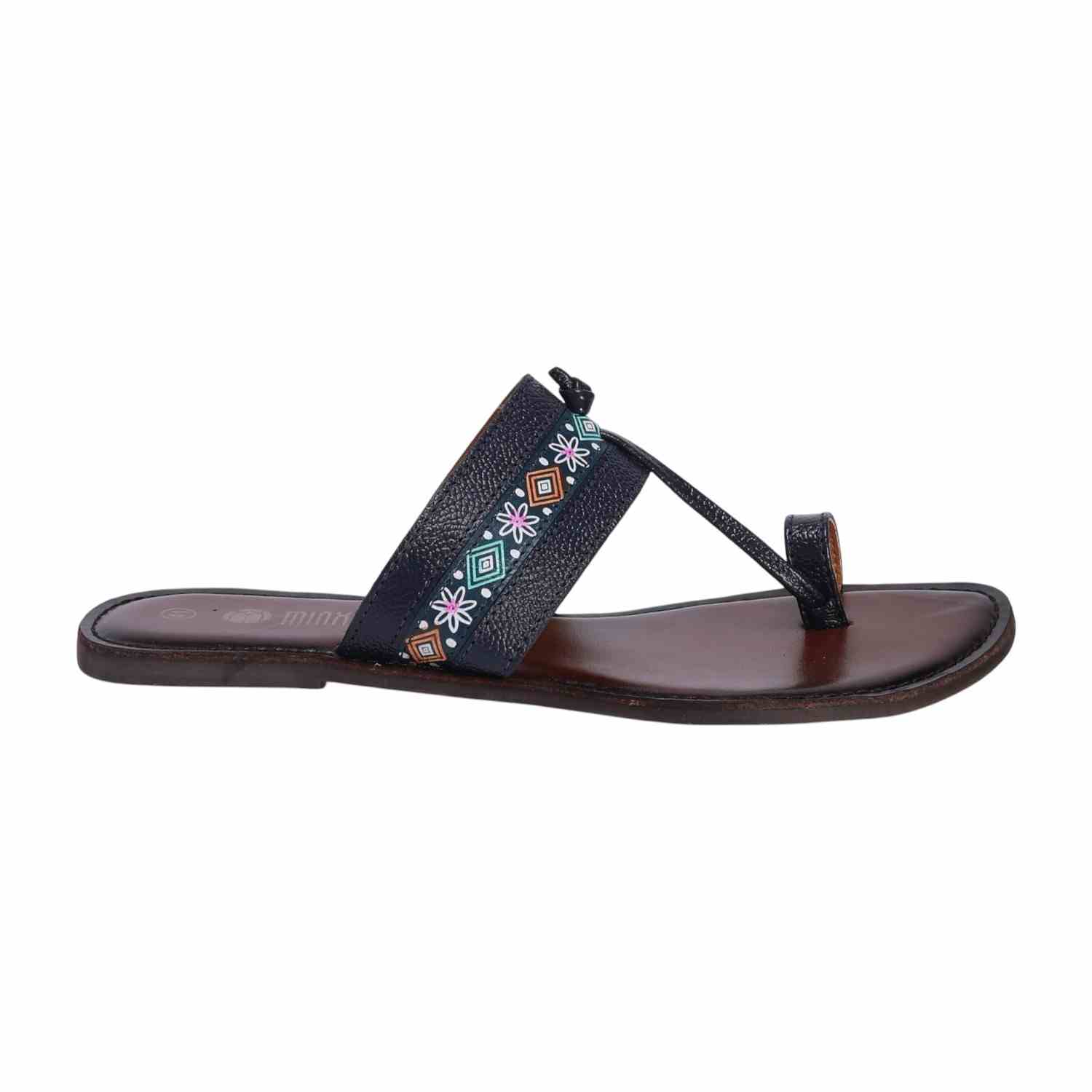 Navy Blue Kolhapuris for Women