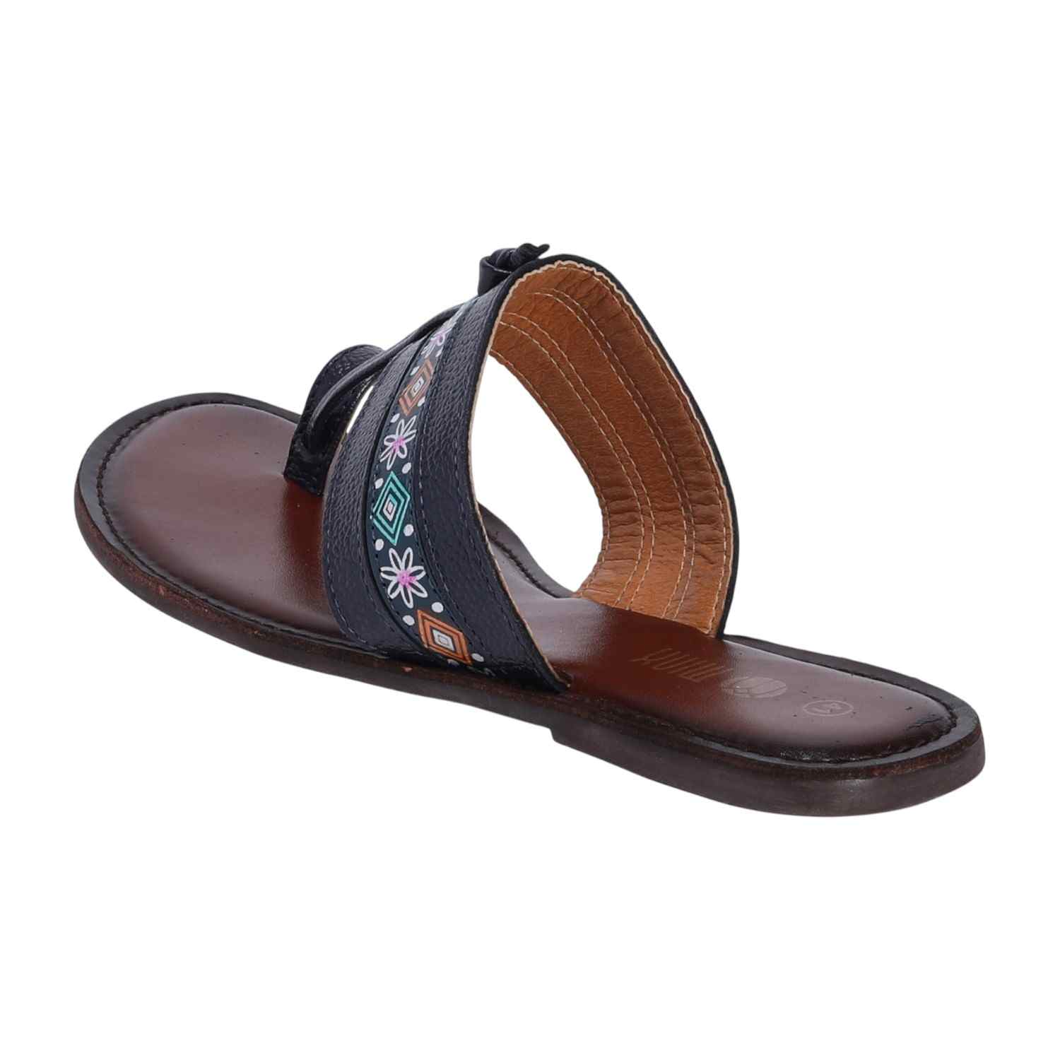 Navy Blue Kolhapuris for Women