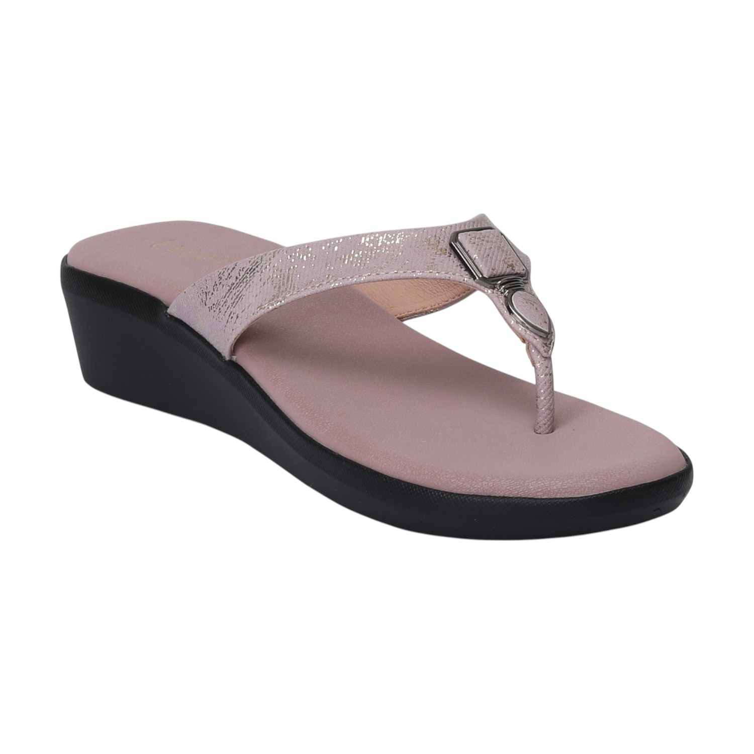 Rose Coloured Casual Wedges for Women