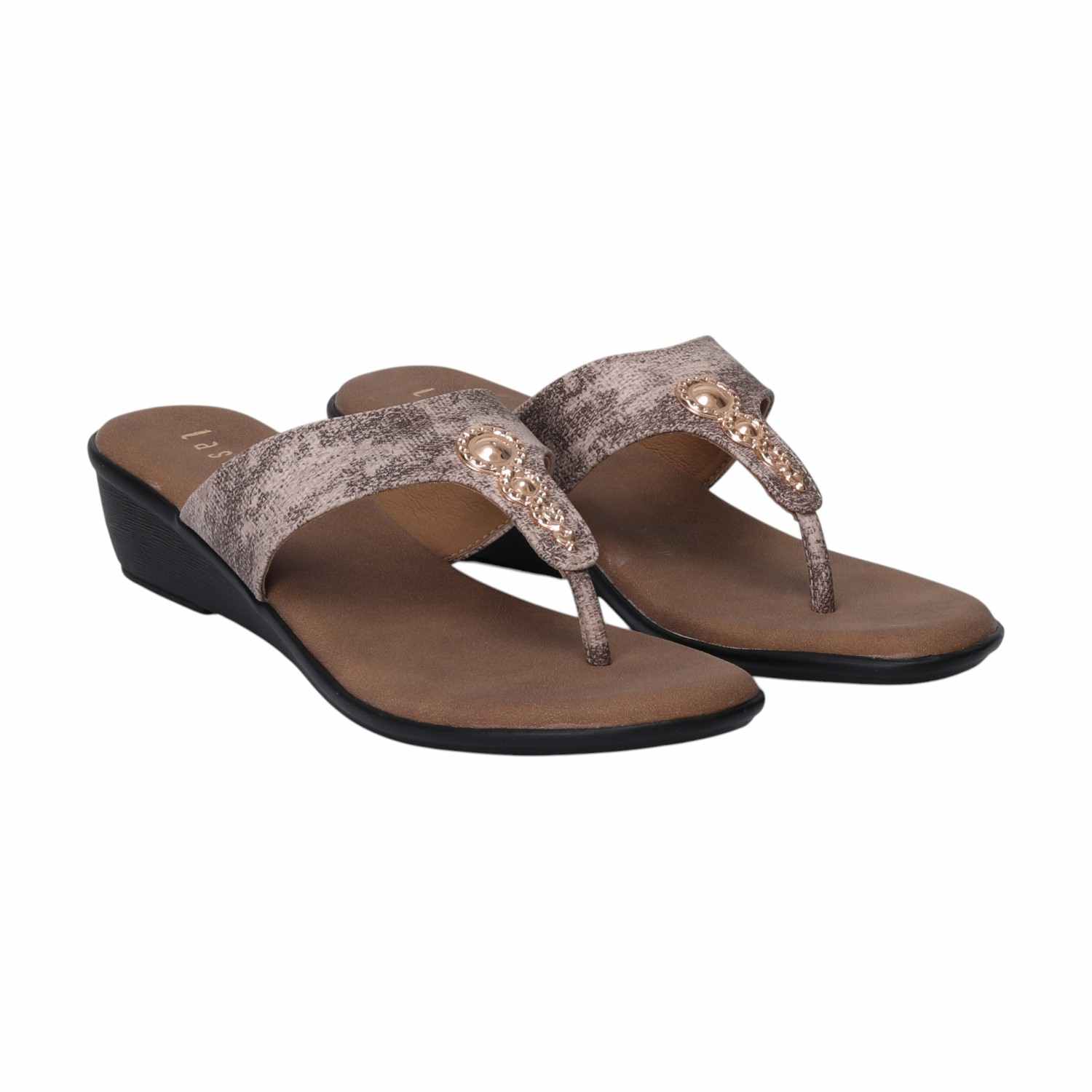 Beige Casual Wedges for Women