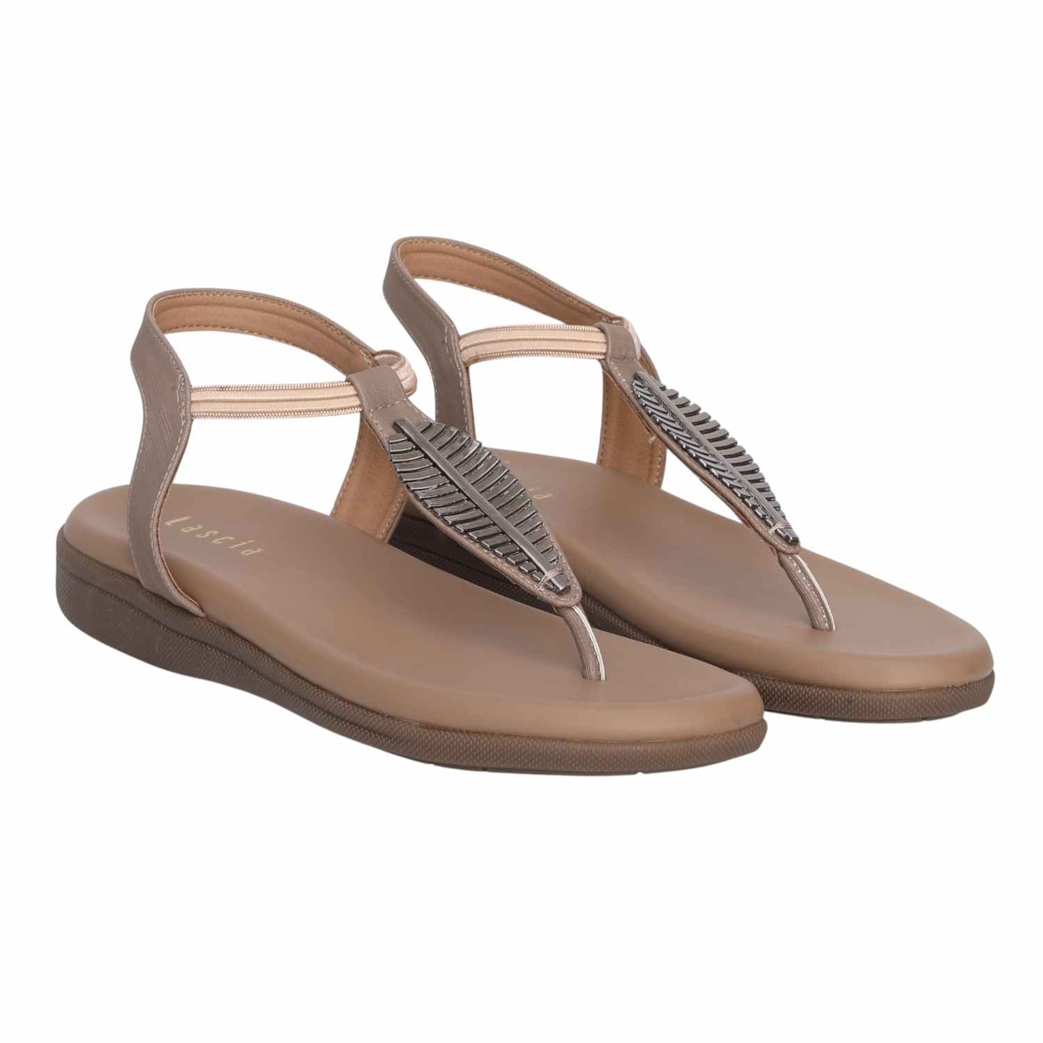 Women Chickoo Ankle Strap Flats