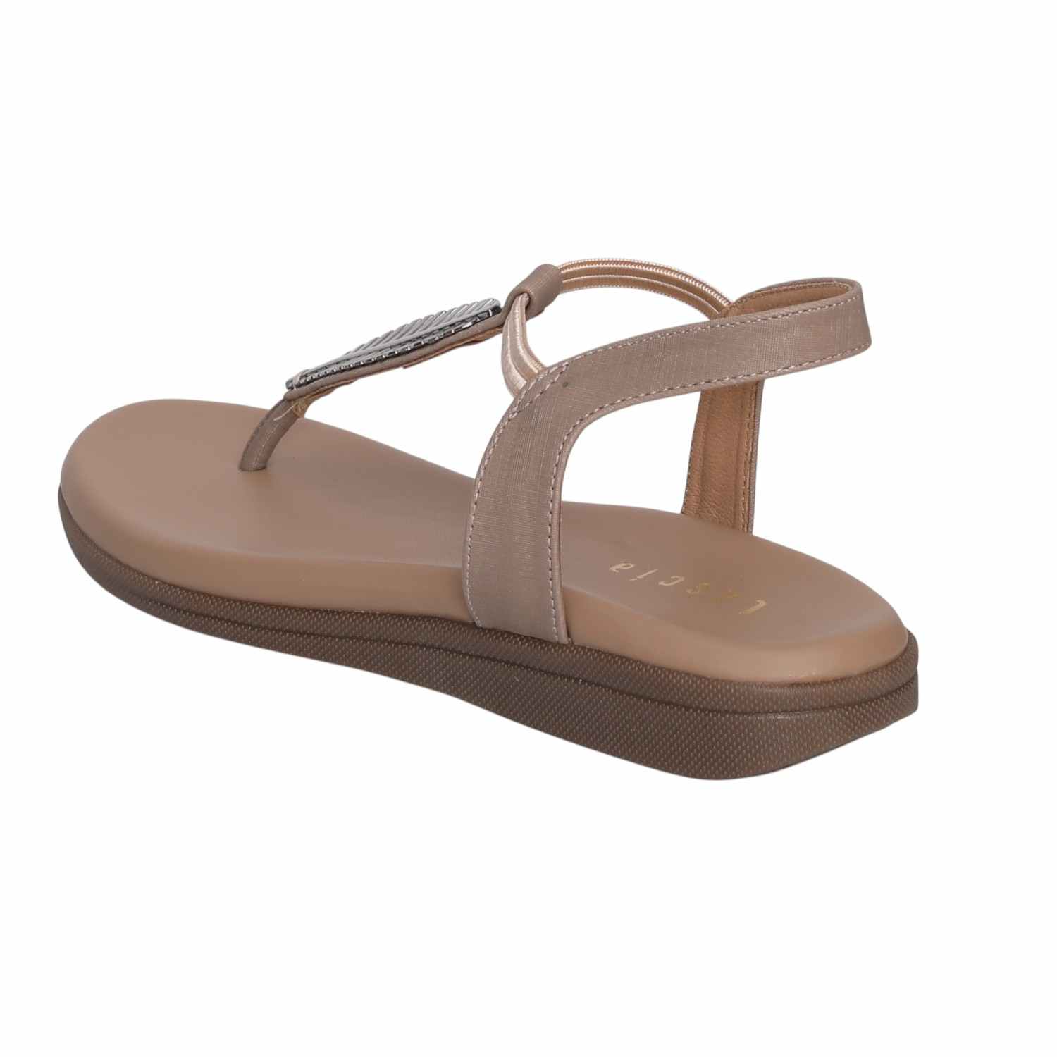 Women Chickoo Ankle Strap Flats