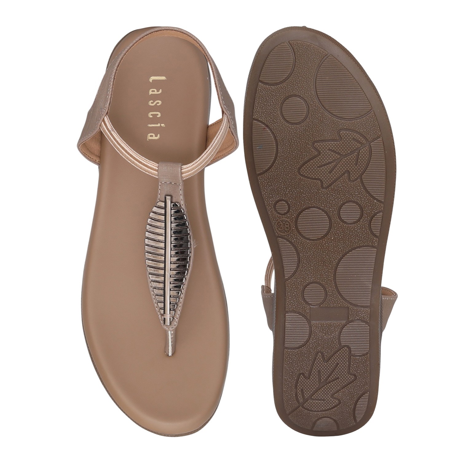 Women Chickoo Ankle Strap Flats