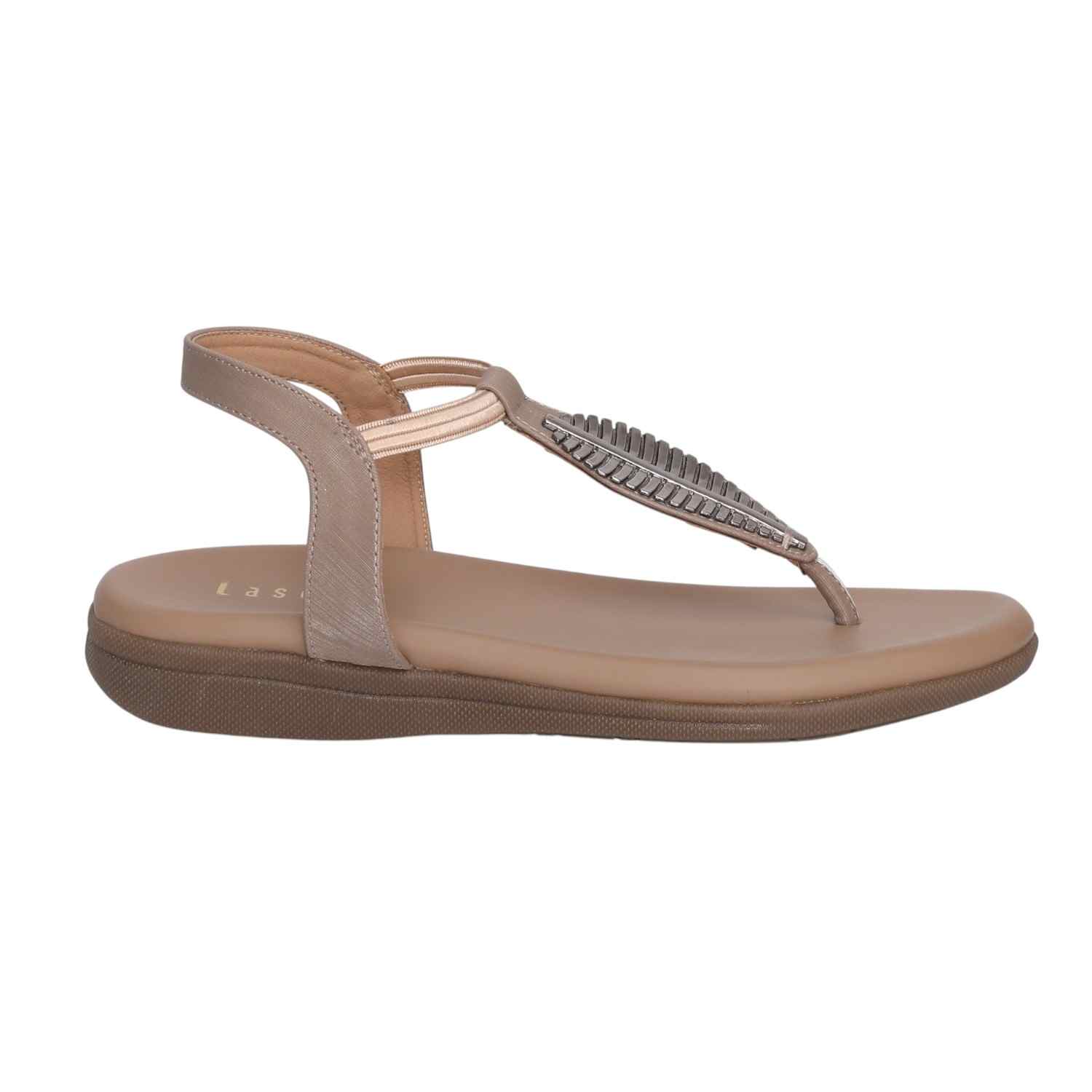 Women Chickoo Ankle Strap Flats