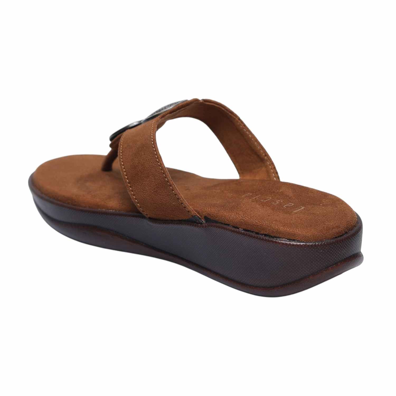 Women Brown Metallic Detail Thongs