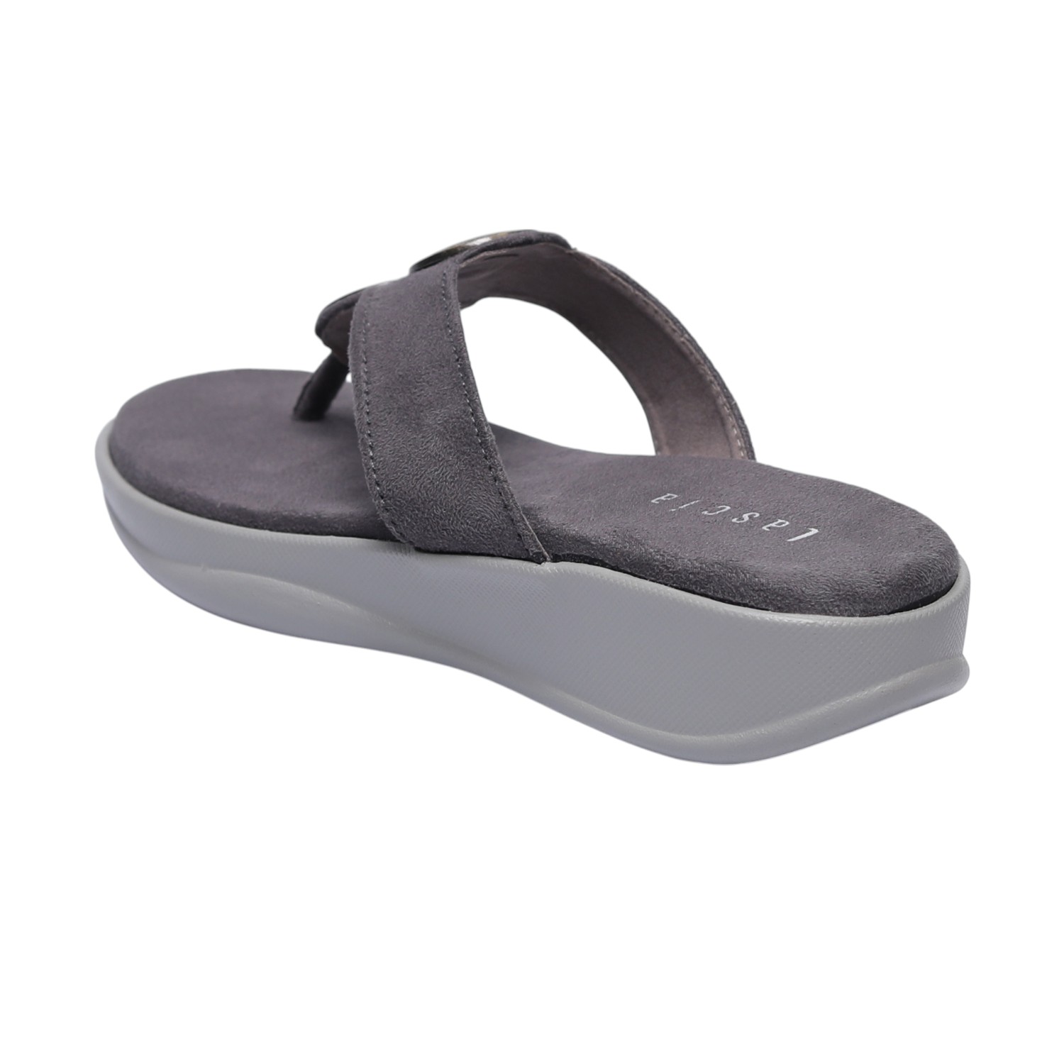 Brown Thongs with Metal Detailing for Women