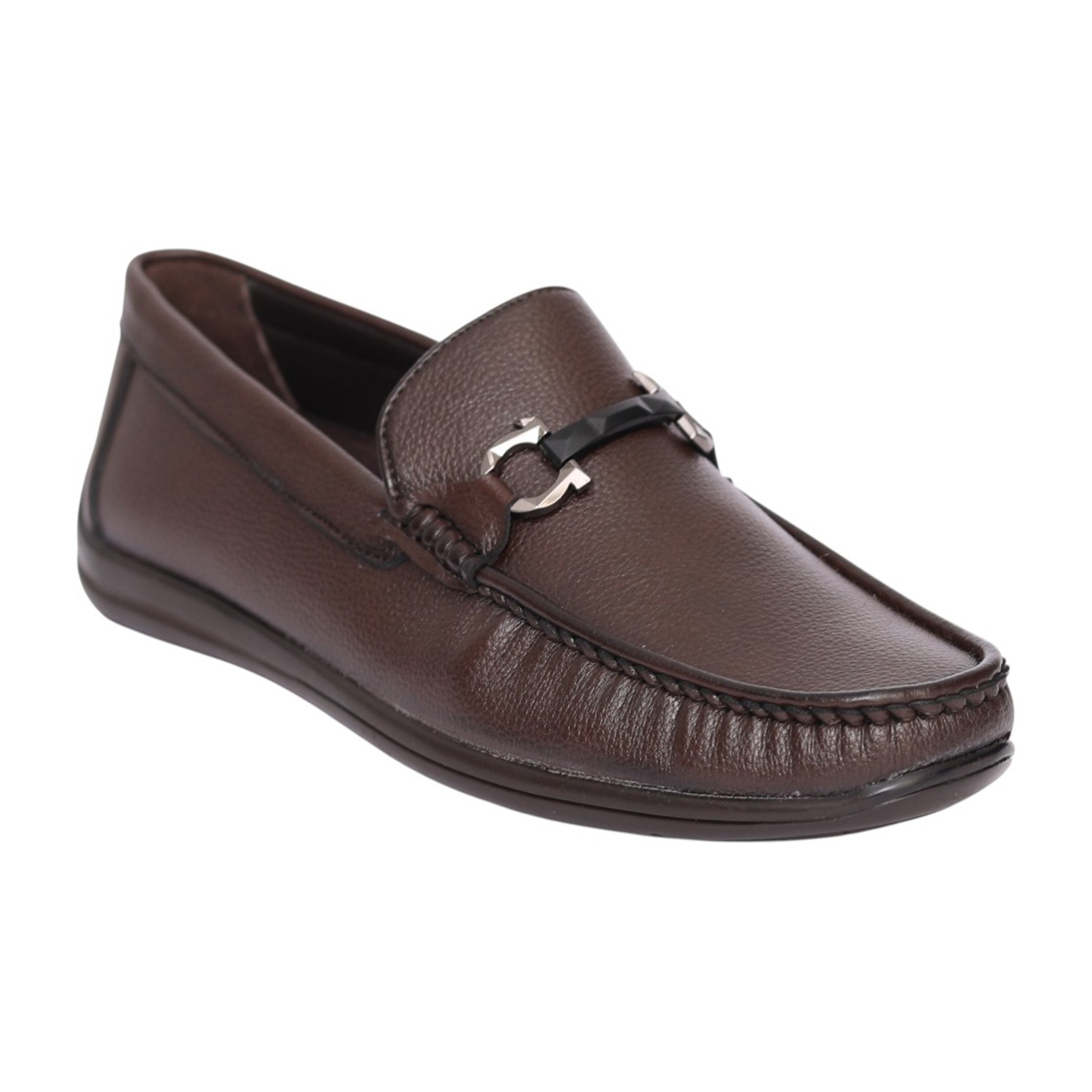 Men Brown Classic Horsebit Loafers