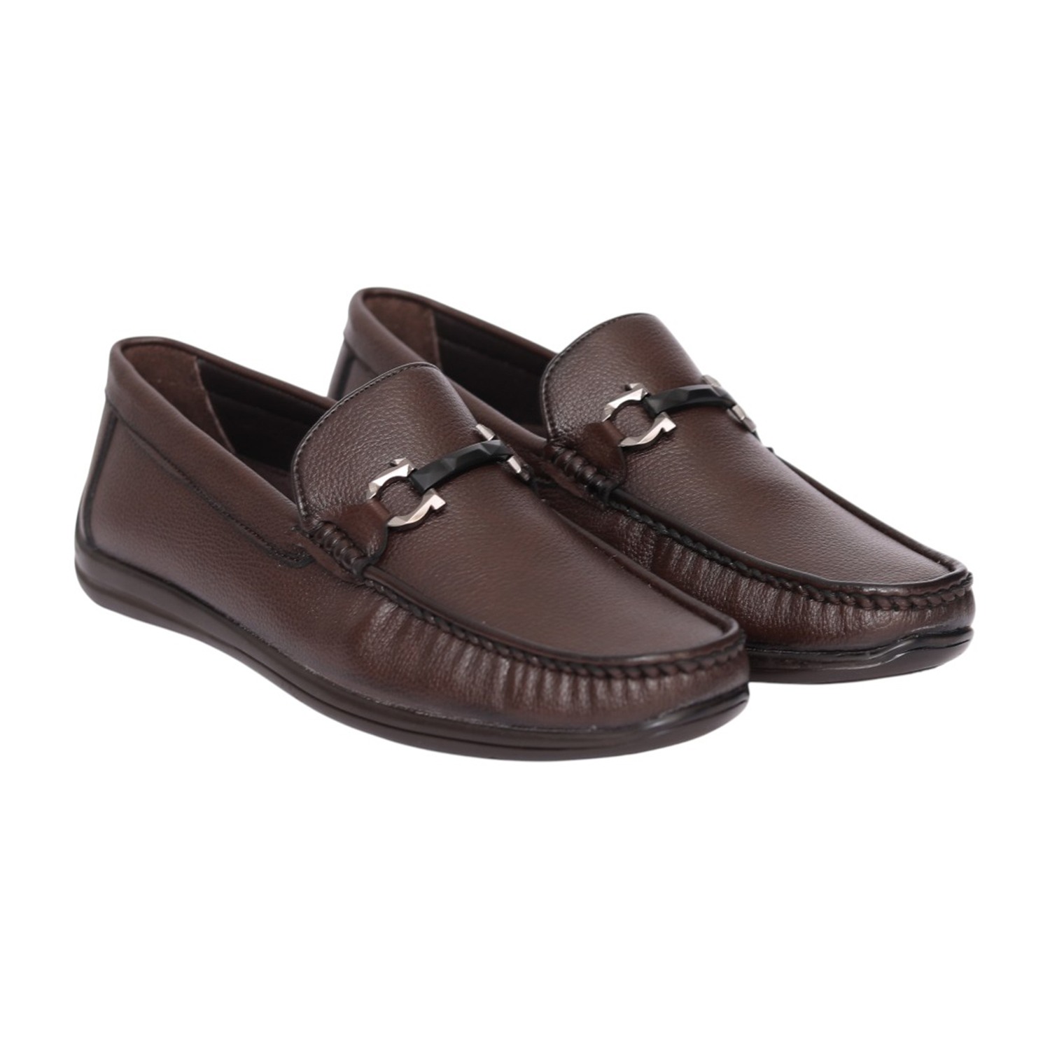 Men Brown Classic Horsebit Loafers