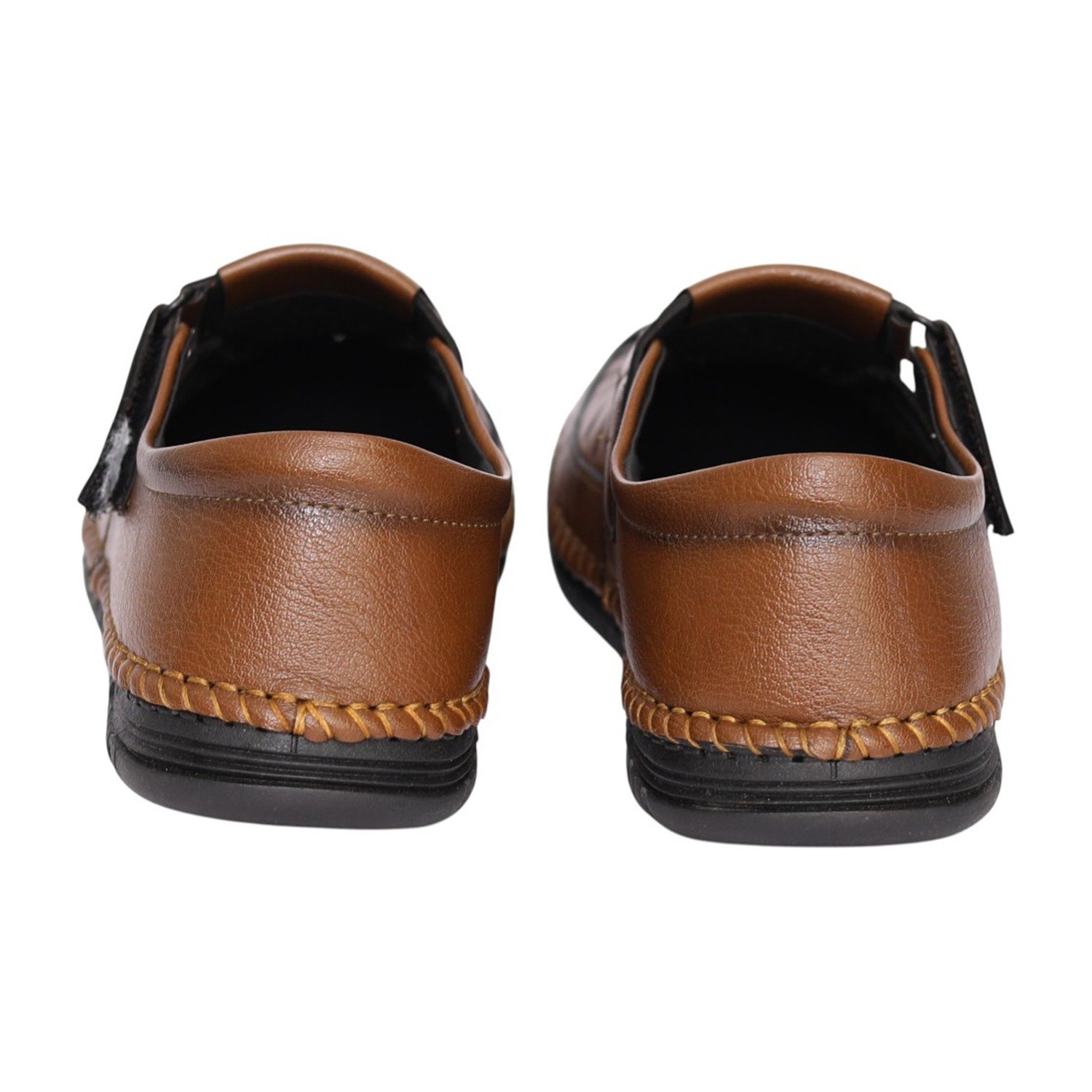 Men Tan Handcrafted Leather Casual Shoes