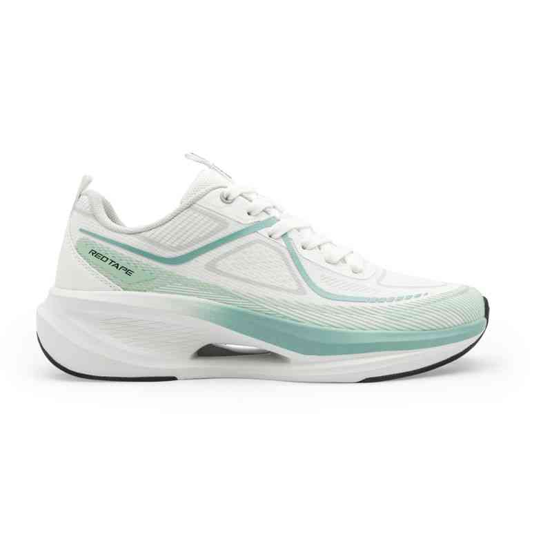 Men’s White & Mint Green Athletic Performance Running Shoes