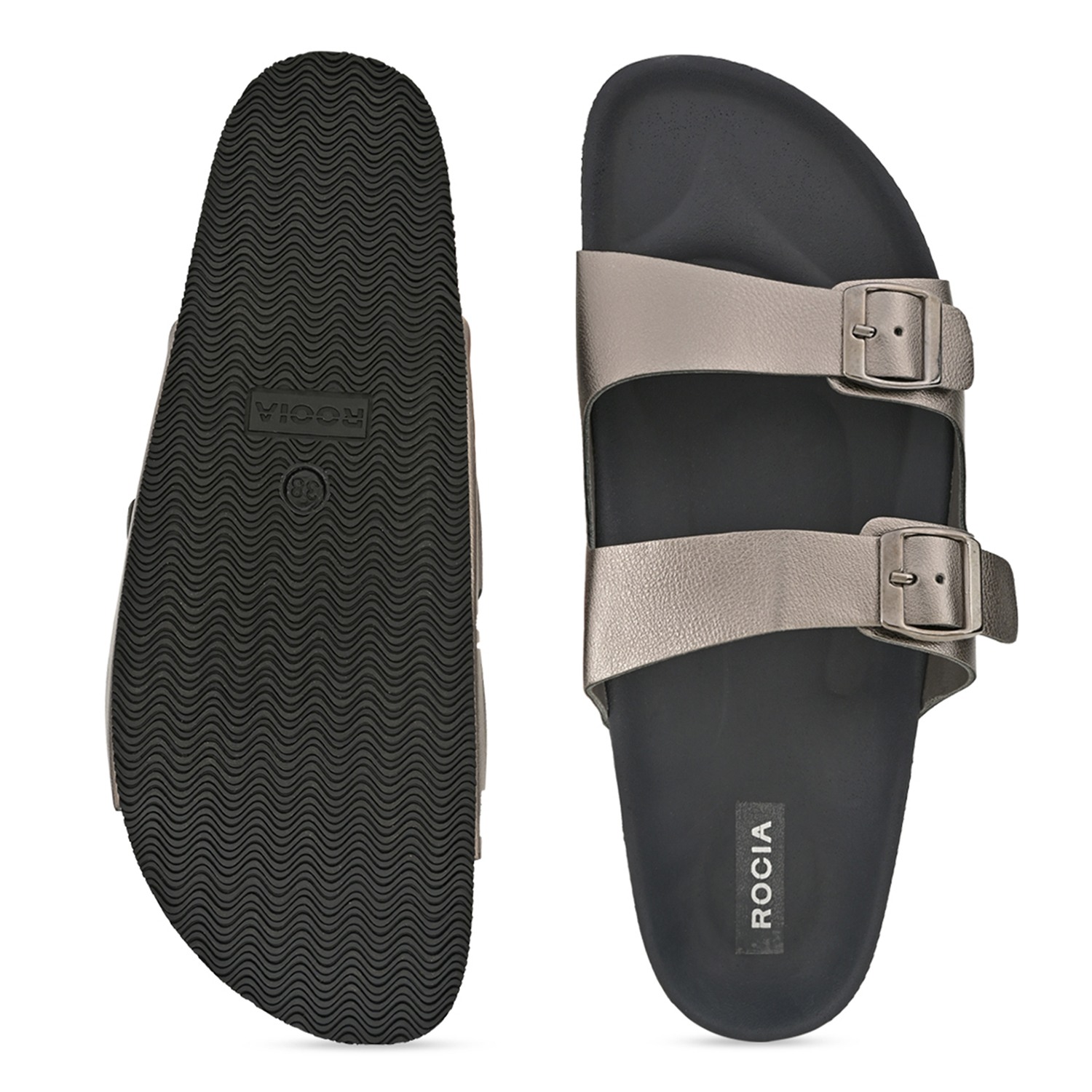 Women Open Toe Double Strap Flats