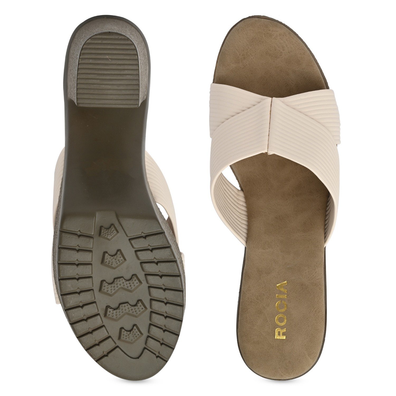 Women Criss Cross Block Heels