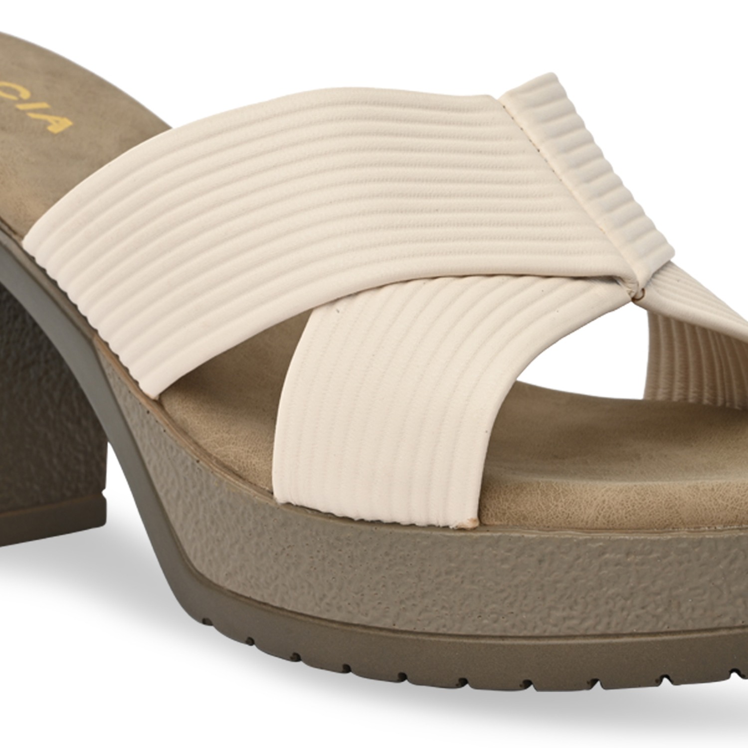 Women Criss Cross Block Heels