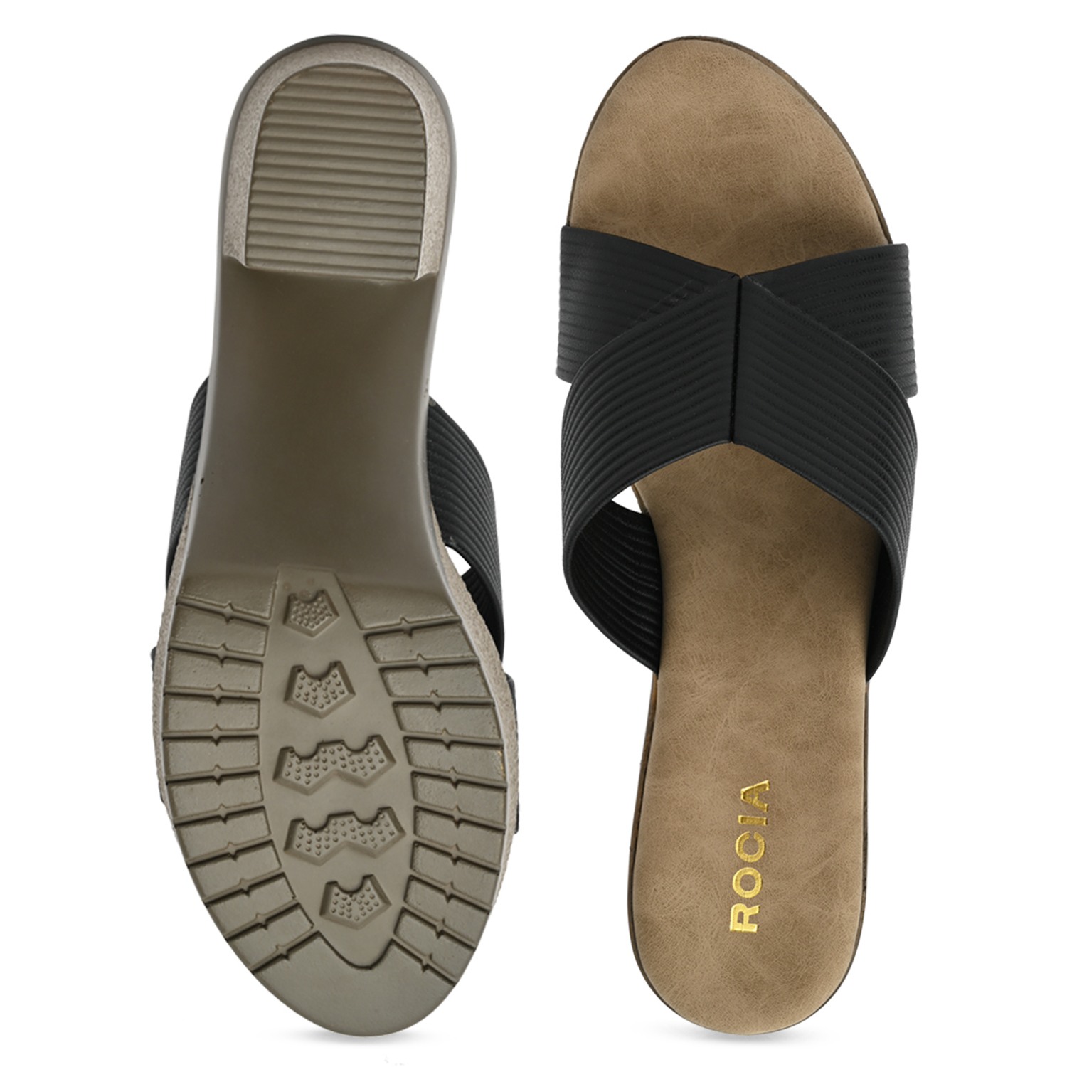 Women Criss Cross Block Heels