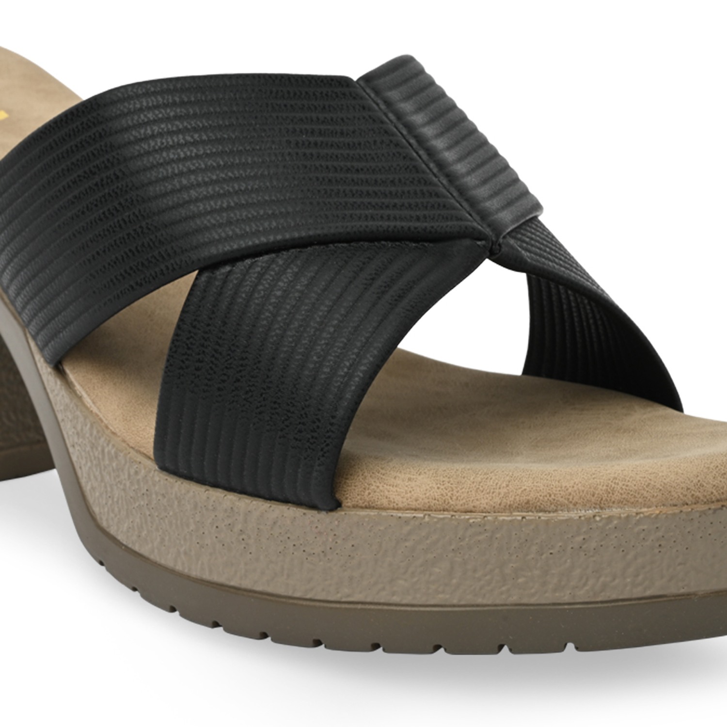 Women Criss Cross Block Heels