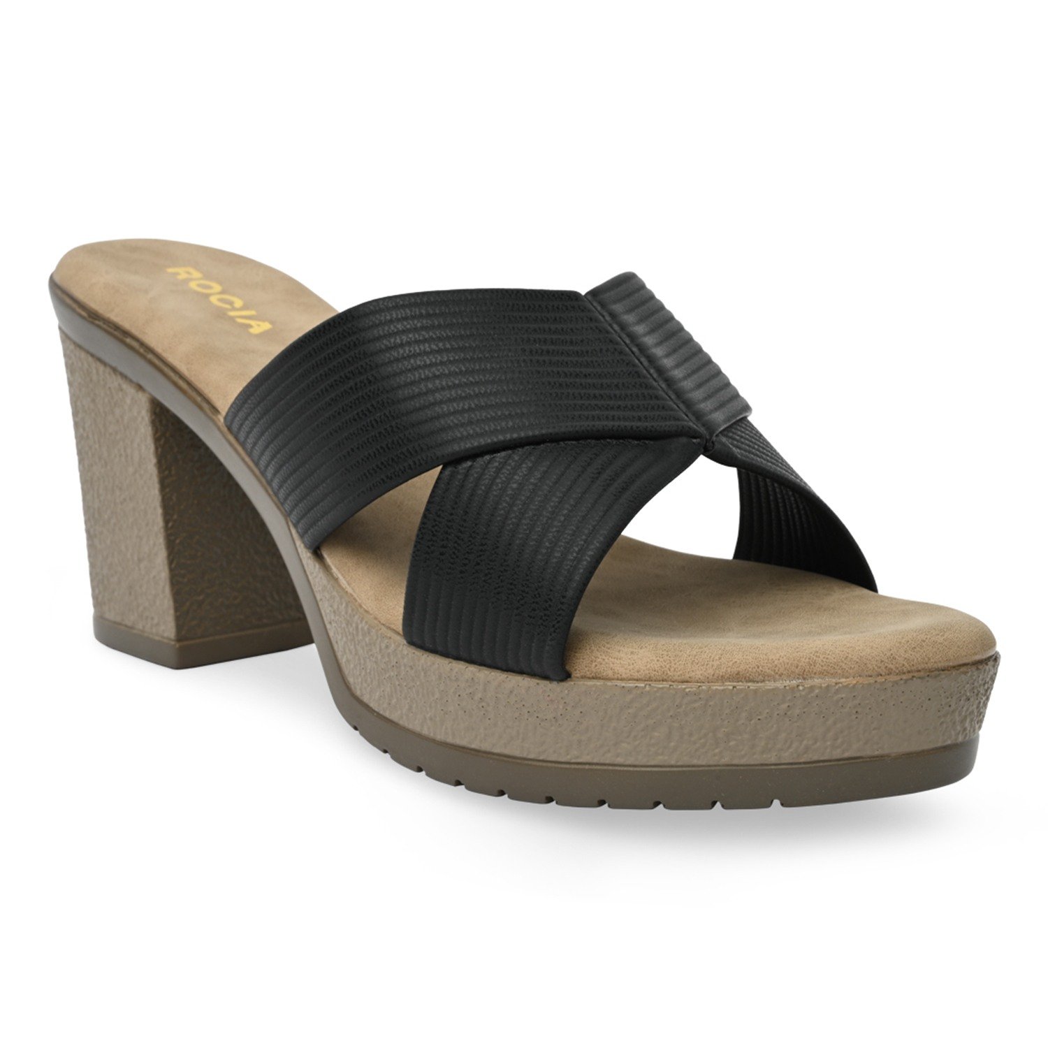 Women Criss Cross Block Heels