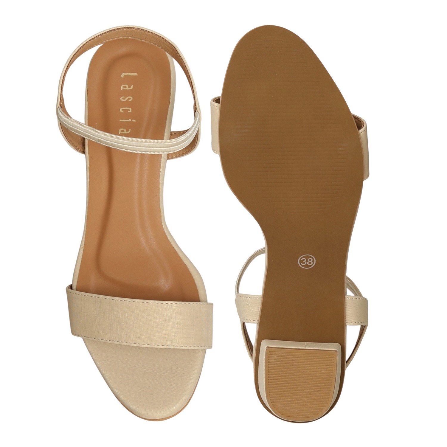 Women Beige Glow Block Sandals