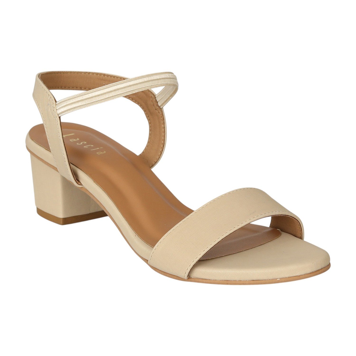 Women Beige Glow Block Sandals