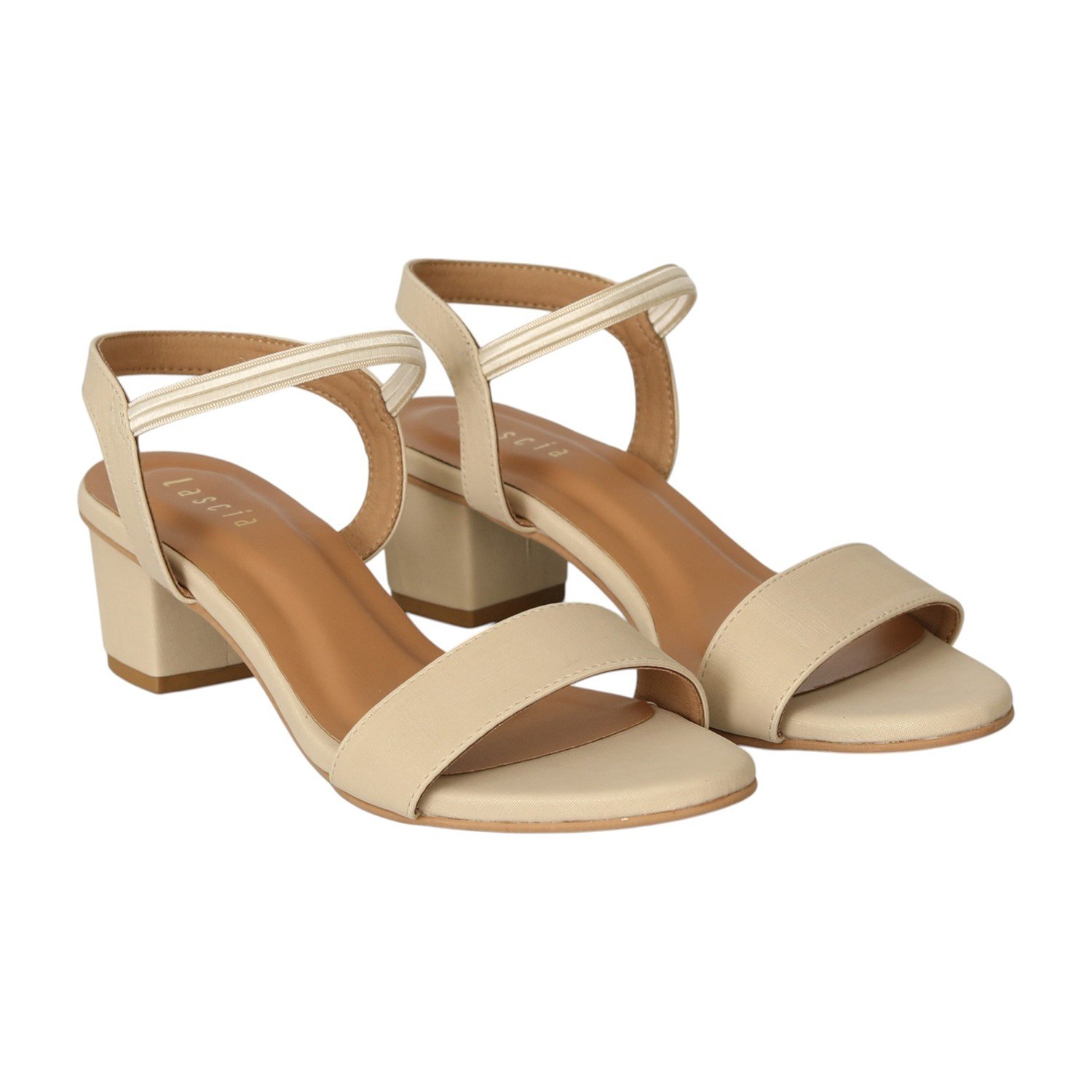 Women Beige Glow Block Sandals