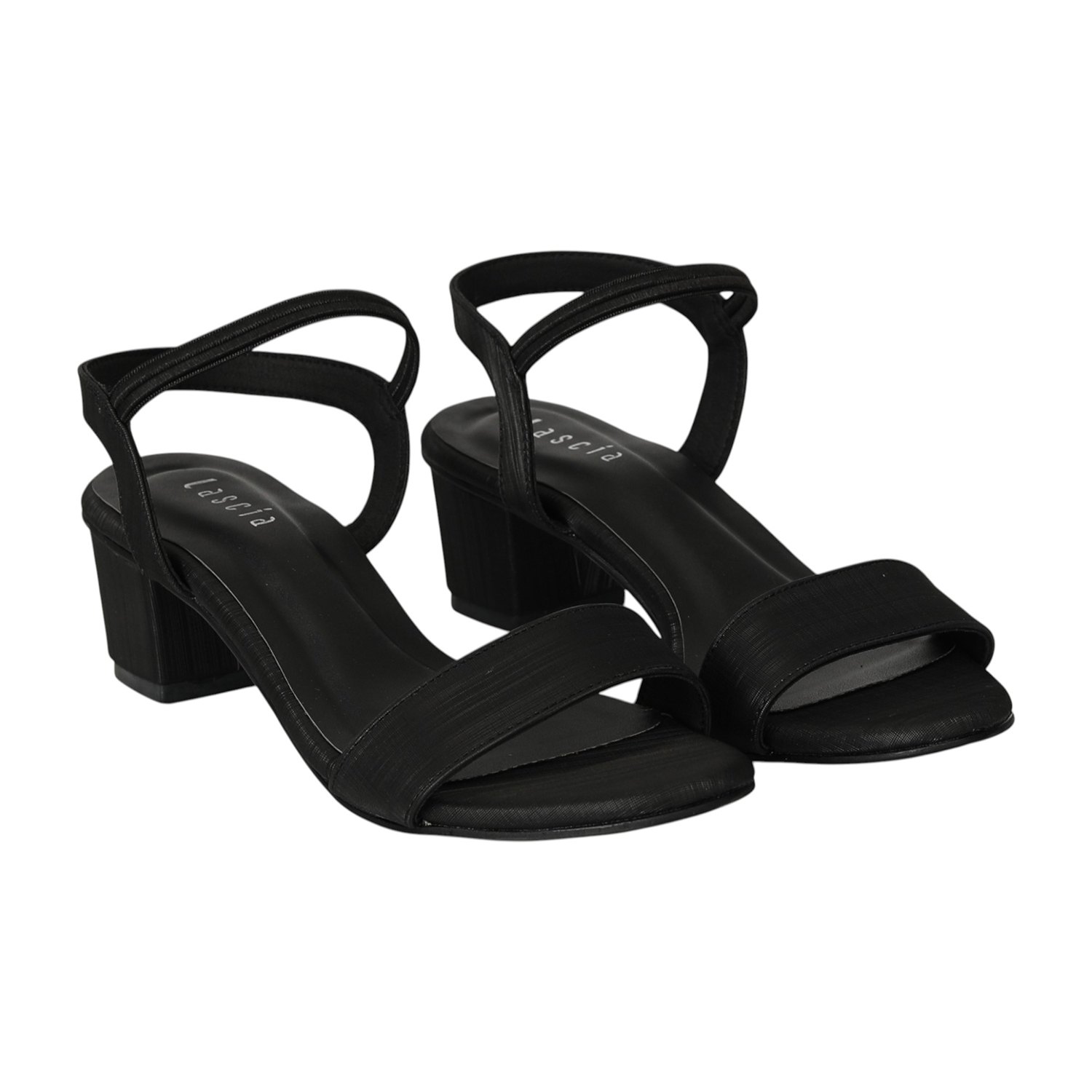 Women Black Glow Block Sandals