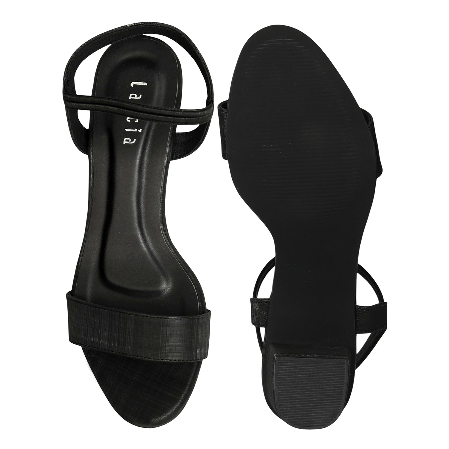 Women Black Glow Block Sandals