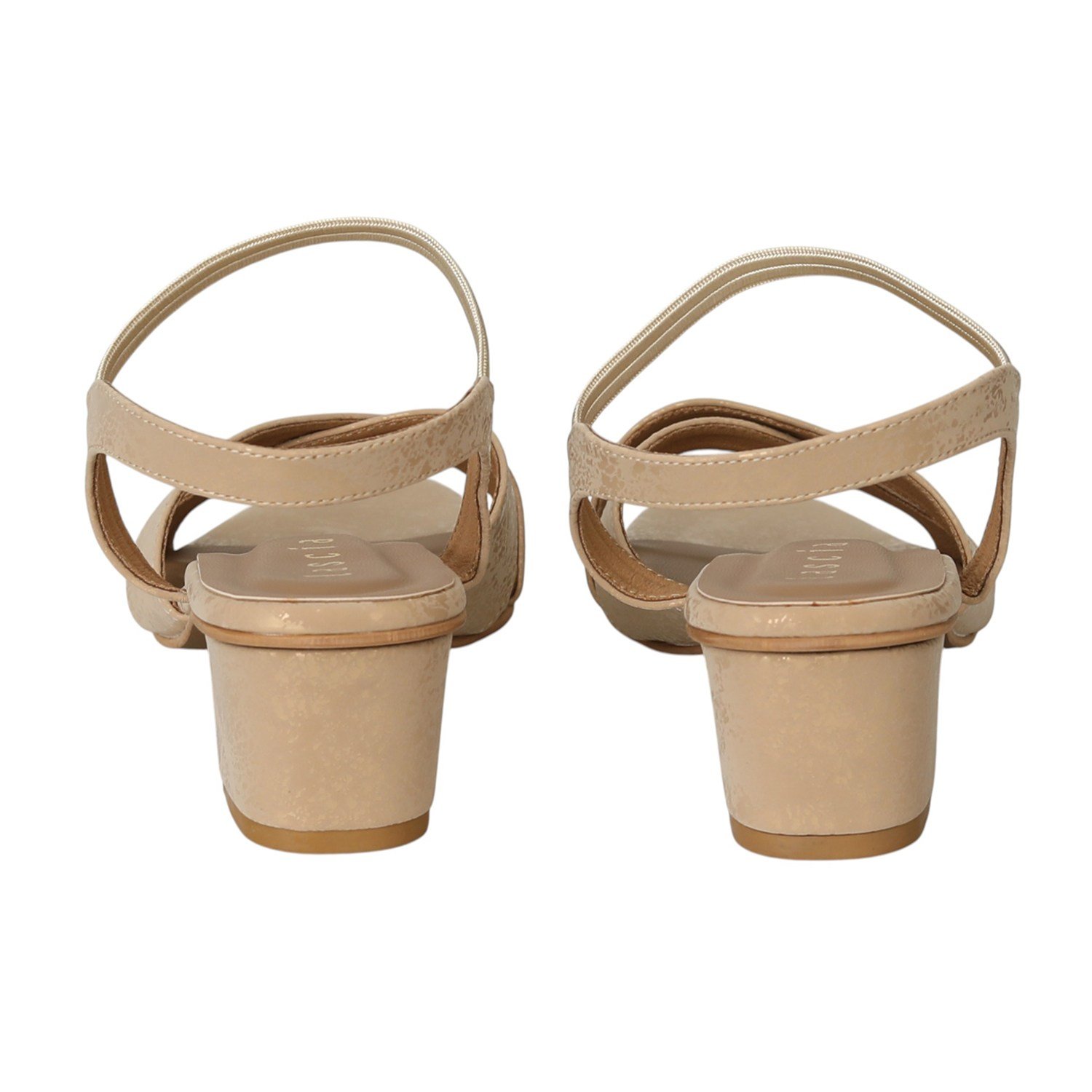 Women Beige Luxe Block Sandals